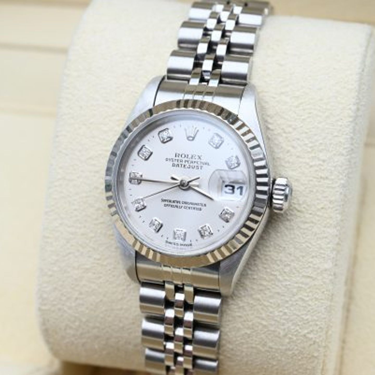 Rolex Lady-Datejust 69174 (1997) - Zilver wijzerplaat 26mm Staal (7/8)