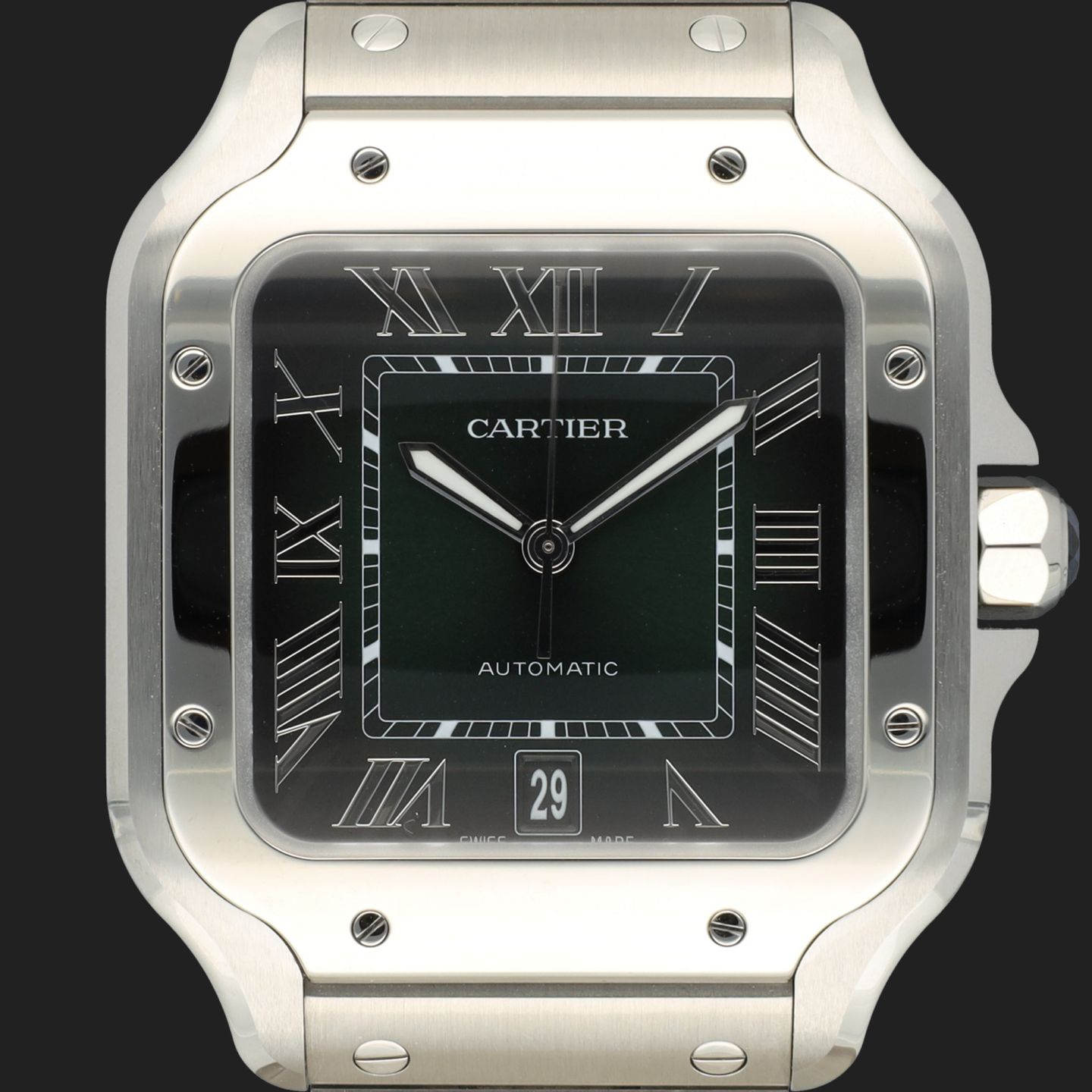 Cartier Santos WSSA0062 (2023) - Green dial 40 mm Steel case (2/8)