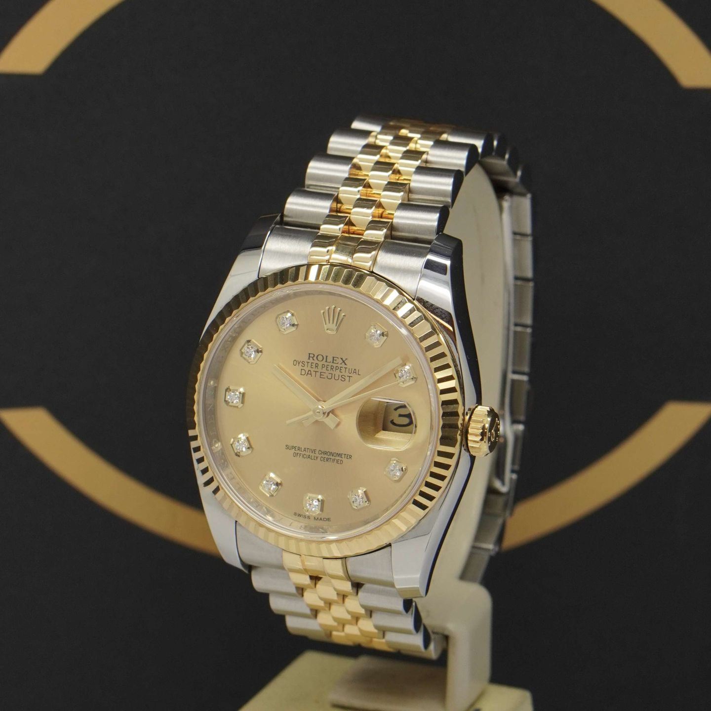 Rolex Datejust 36 116233 (2016) - Gold dial 36 mm Gold/Steel case (3/7)