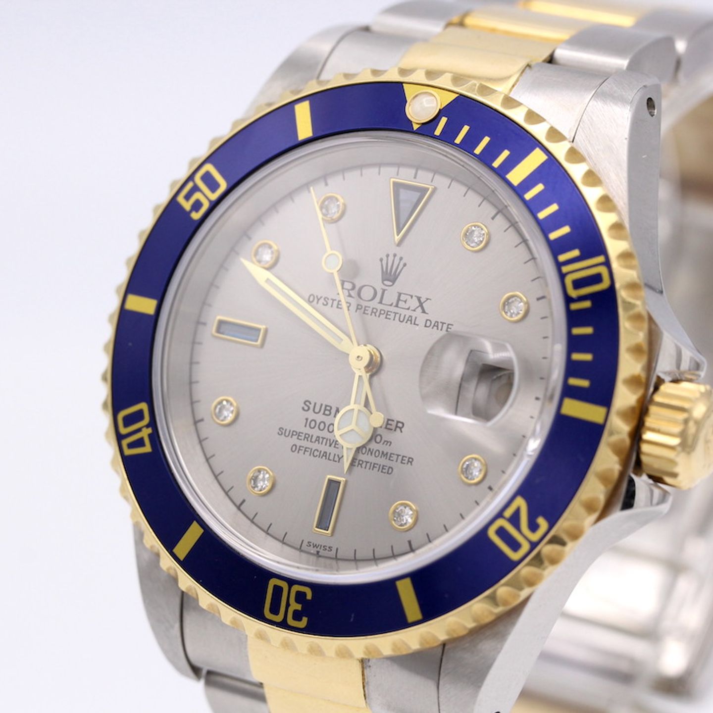 Rolex Submariner Date 16613 (1999) - Champagne dial 40 mm Gold/Steel case (6/8)
