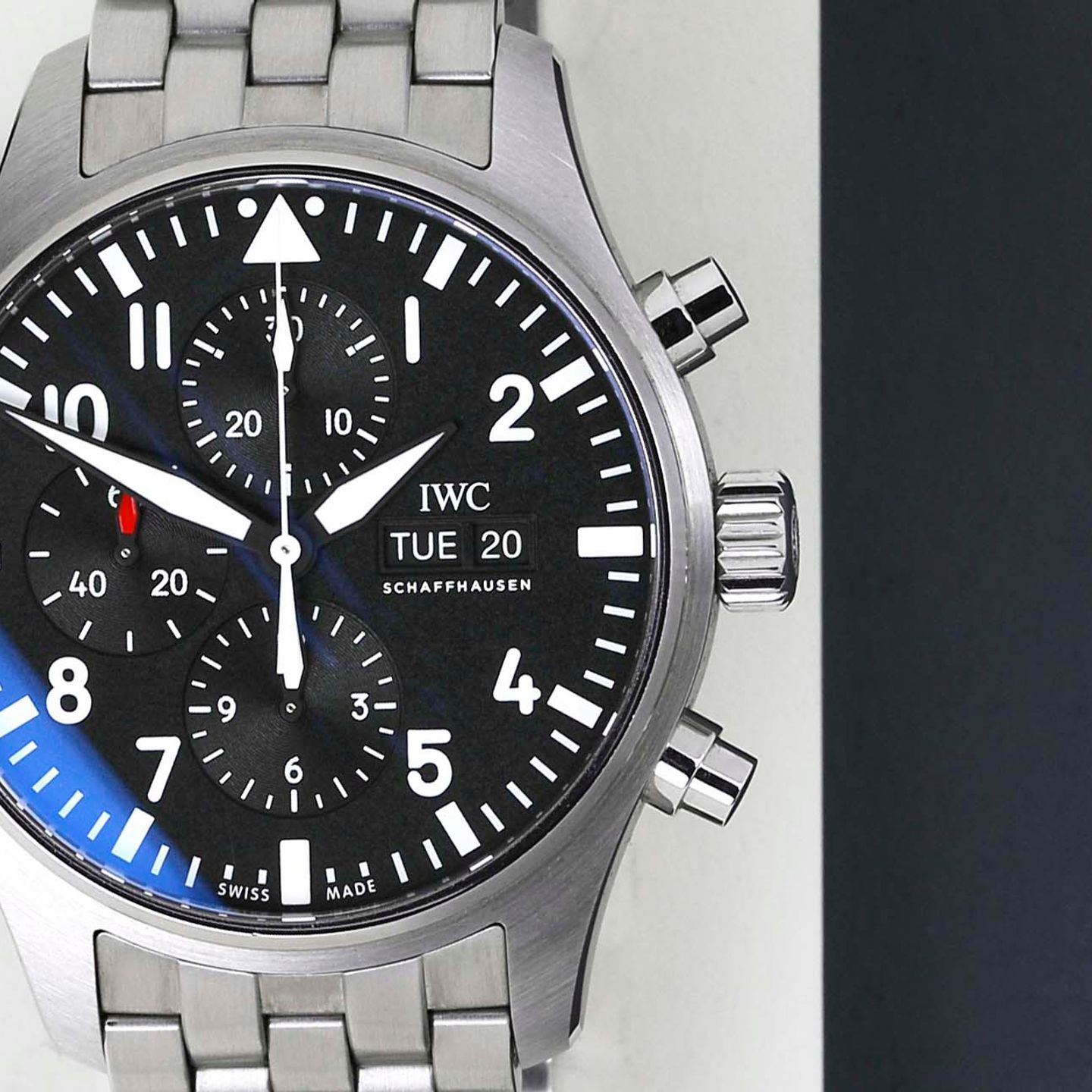 IWC Pilot Chronograph IW377710 (2016) - Zwart wijzerplaat 43mm Staal (5/8)