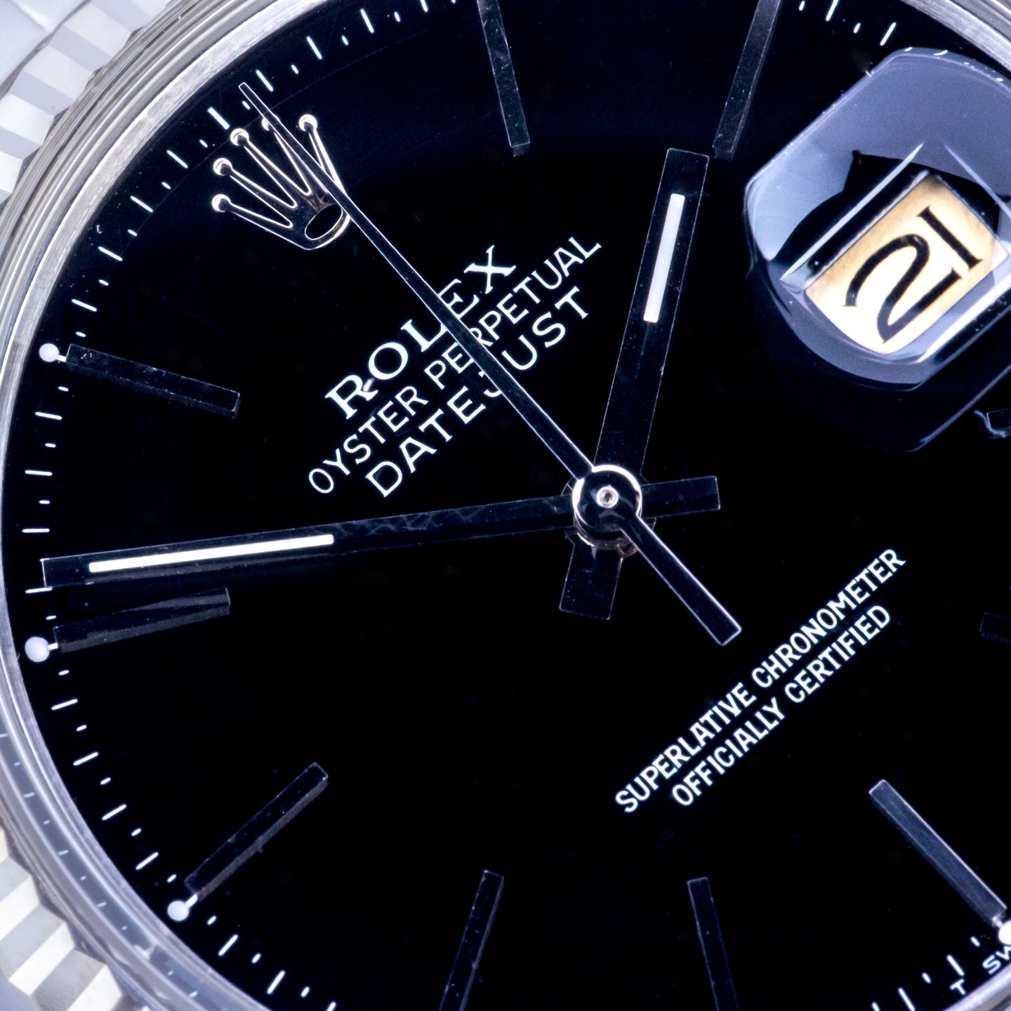 Rolex Datejust 36 16014 (1986) - Zwart wijzerplaat 36mm Staal (2/8)