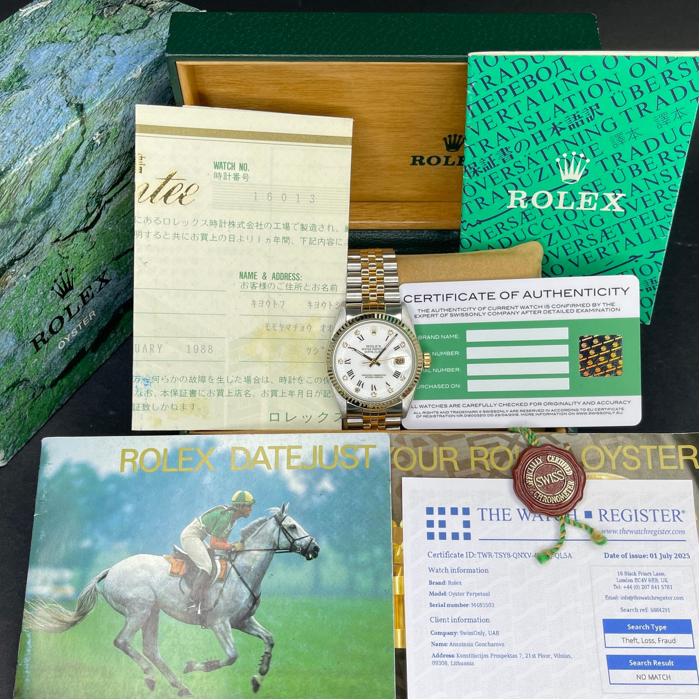 Rolex Datejust 36 16013 (1988) - White dial 36 mm Gold/Steel case (3/8)
