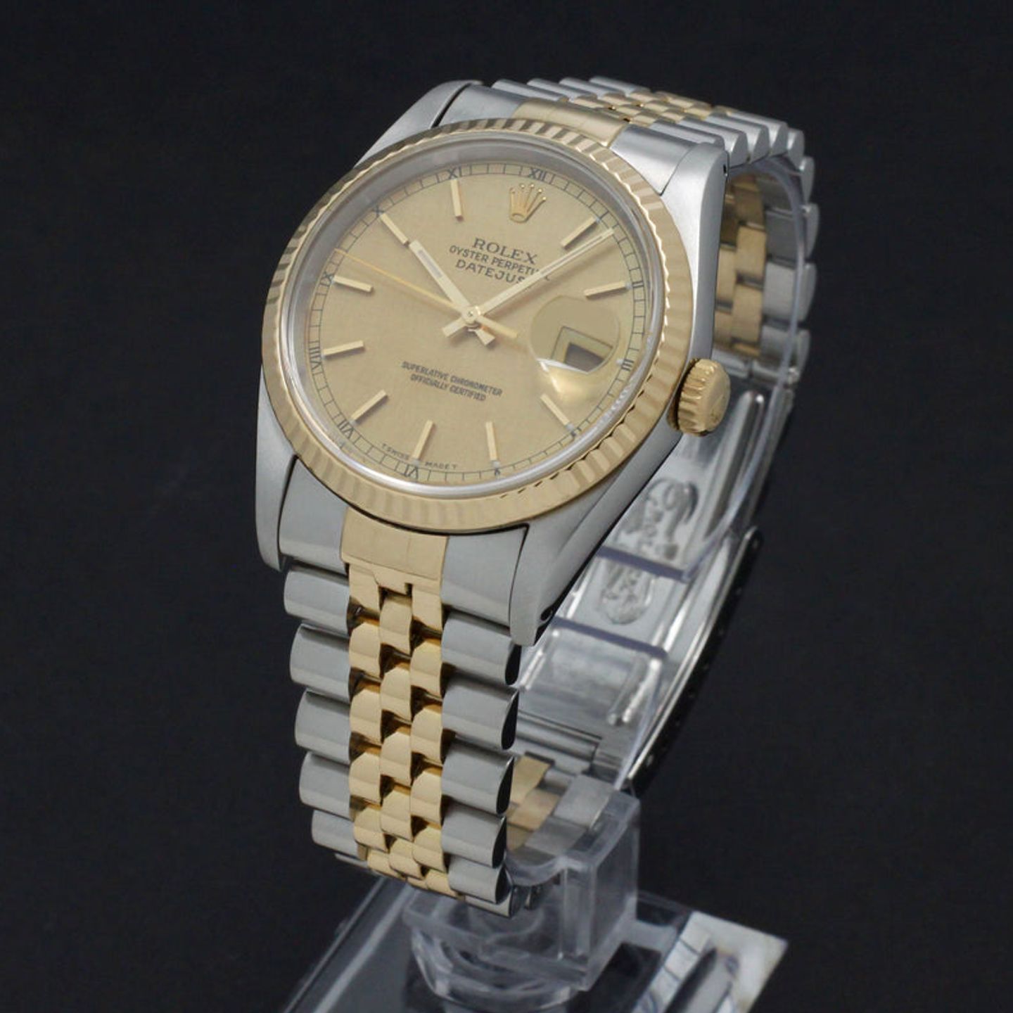Rolex Datejust 36 16233 (1993) - Gold dial 36 mm Gold/Steel case (2/7)