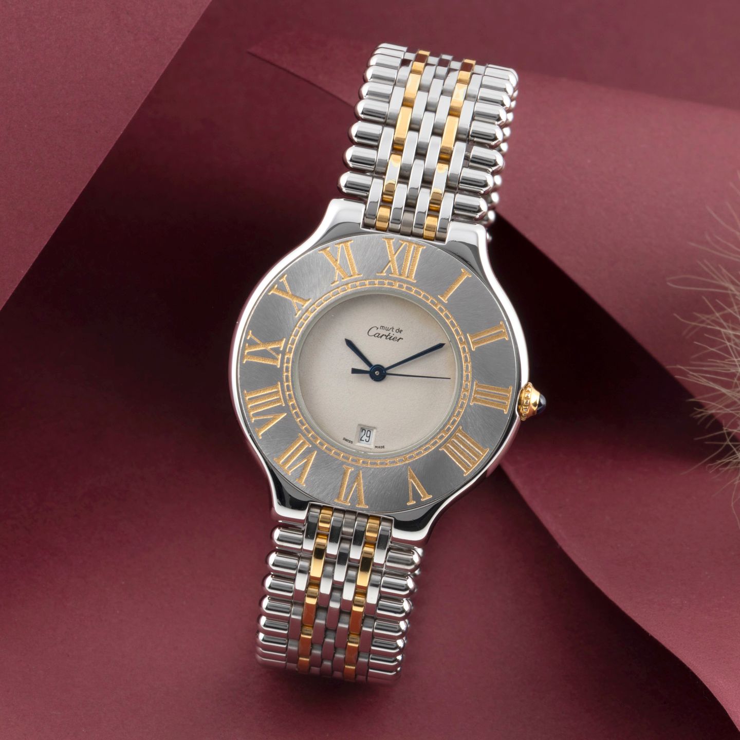 Cartier 21 Must de Cartier W10052F4 (1990) - Silver dial 35 mm Gold/Steel case (1/8)