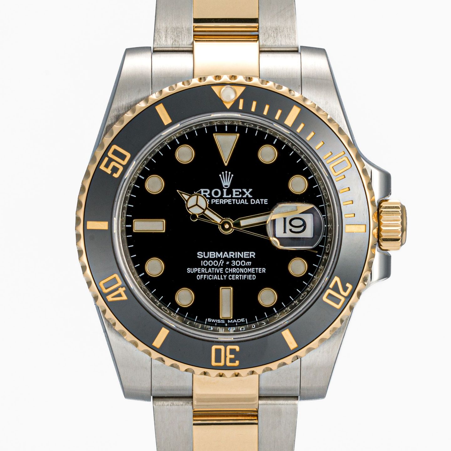 Rolex Submariner Date 116613LN (2018) - Zwart wijzerplaat 40mm Goud/Staal (1/5)