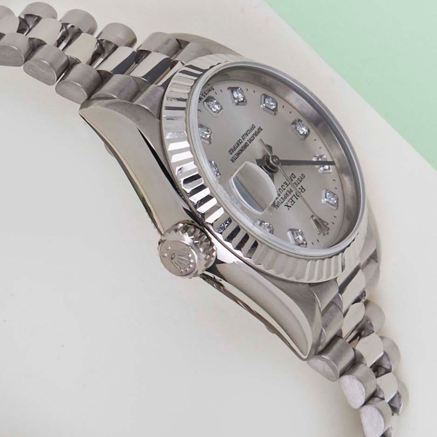 Rolex Lady-Datejust 69179 (1998) - 26mm Witgoud (7/7)