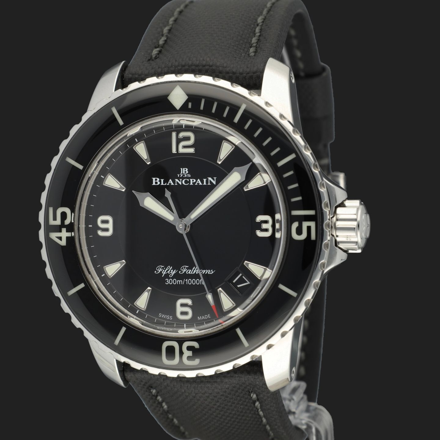 Blancpain Fifty Fathoms 5015-1130-52A (2019) - Zwart wijzerplaat 45mm Staal (1/8)