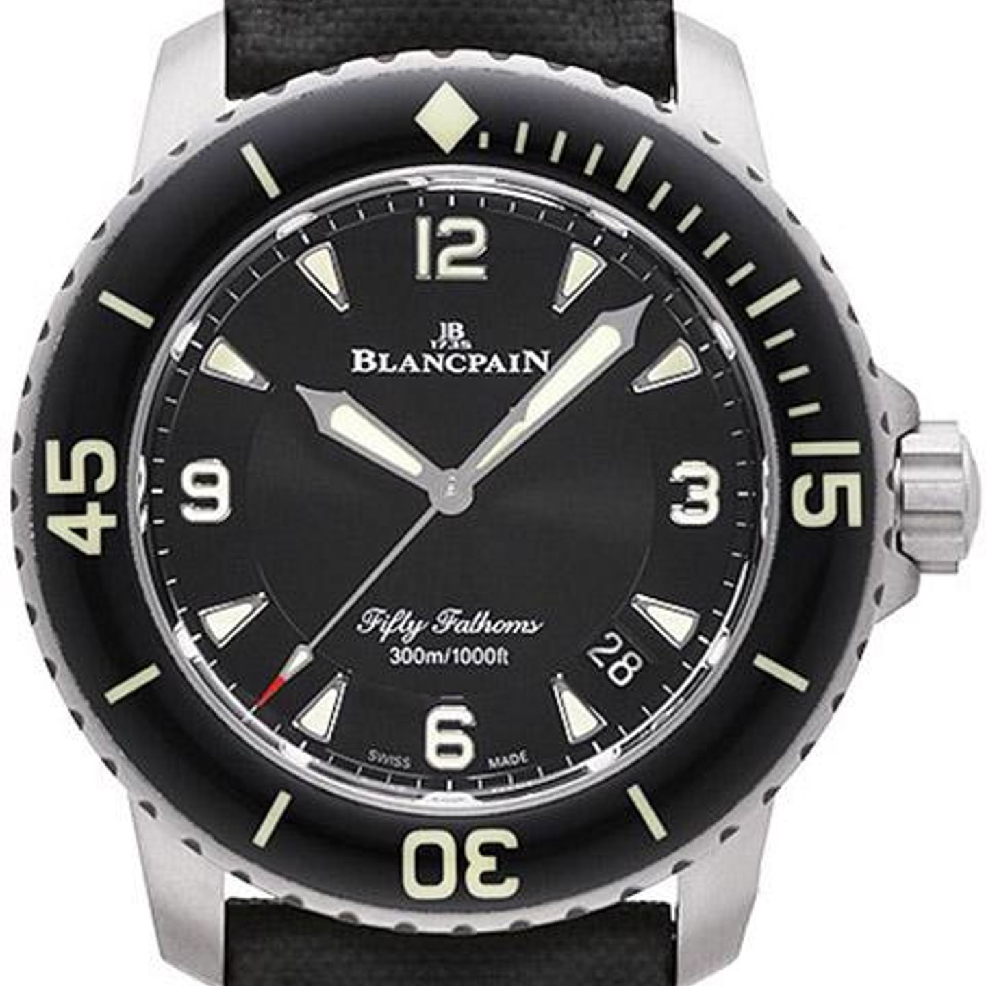 Blancpain Fifty Fathoms 5015-12B30-B52 (2023) - Zwart wijzerplaat 45mm Titanium (1/1)