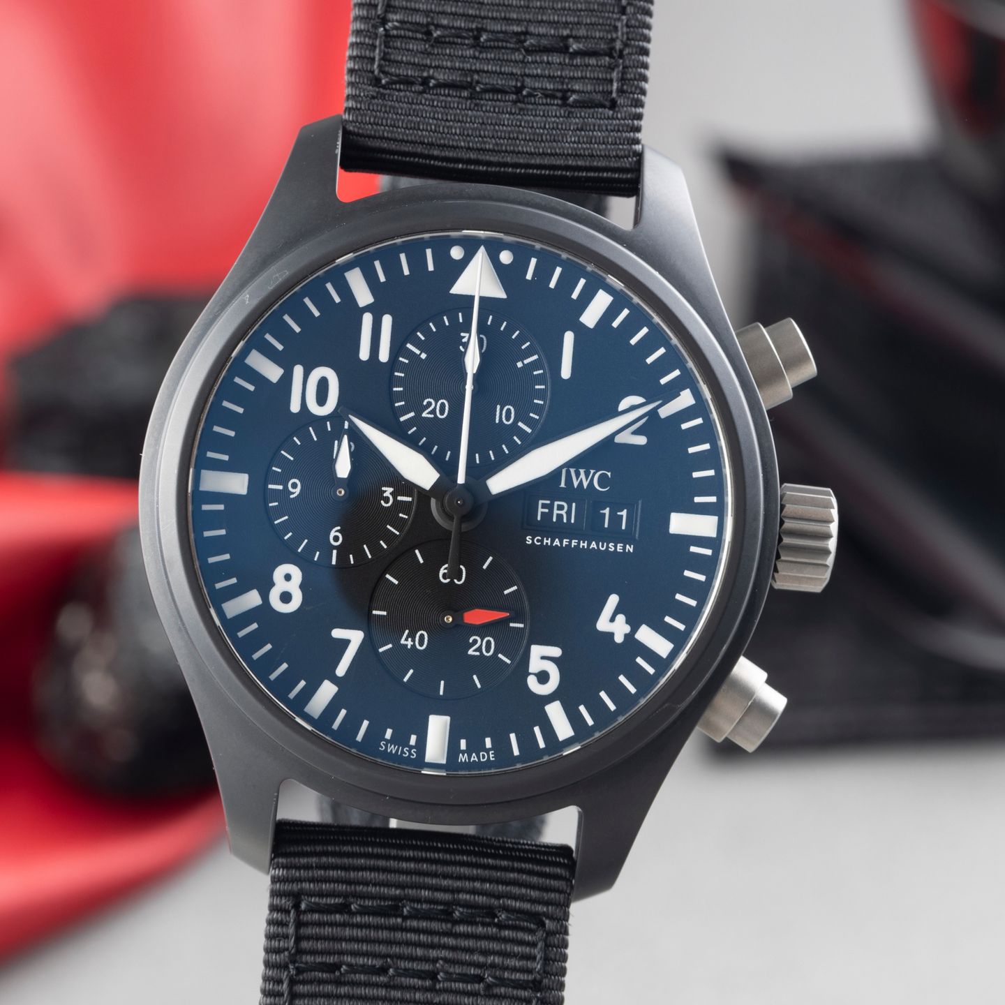 IWC Pilot Chronograph Top Gun IW389101 (Onbekend (willekeurig serienummer)) - Zwart wijzerplaat 45mm Keramiek (3/8)