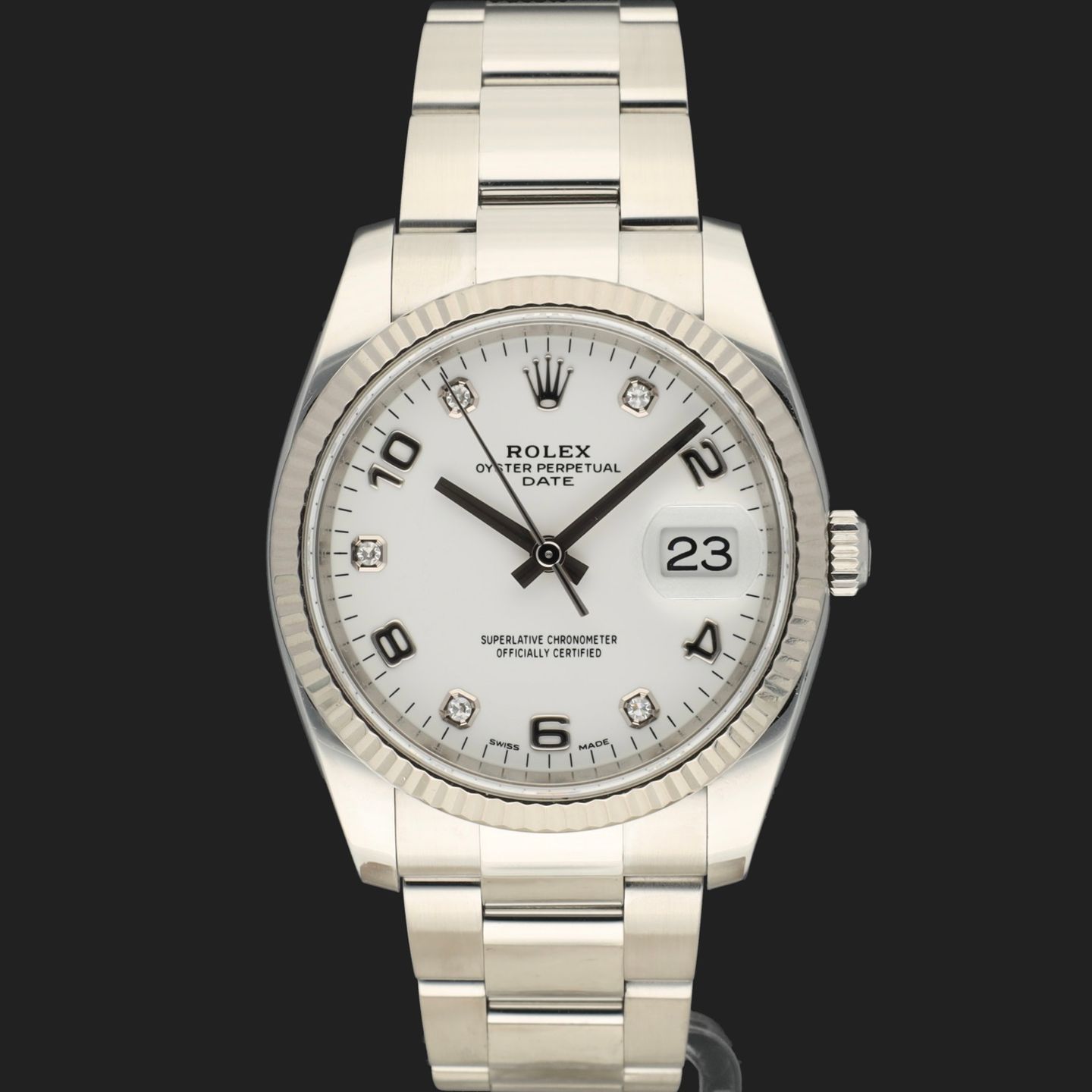 Rolex Oyster Perpetual Date 115234 (2018) - 34mm Staal (3/8)