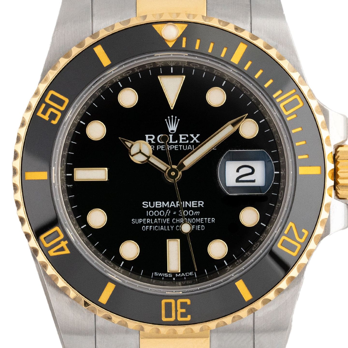 Rolex Submariner Date 116613LN (2020) - Zwart wijzerplaat 40mm Goud/Staal (2/5)