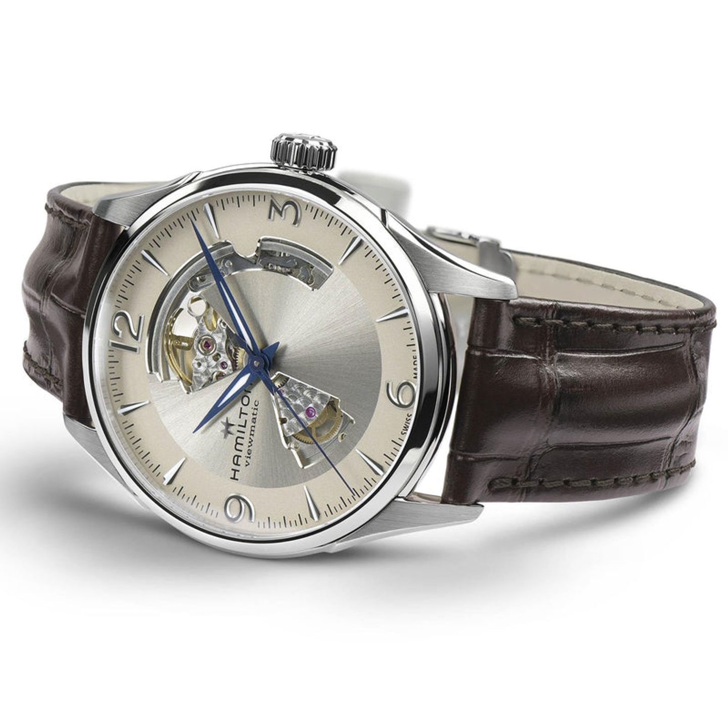 Hamilton Jazzmaster Open Heart H32705521 (2026) - Zilver wijzerplaat 42mm Staal (4/5)