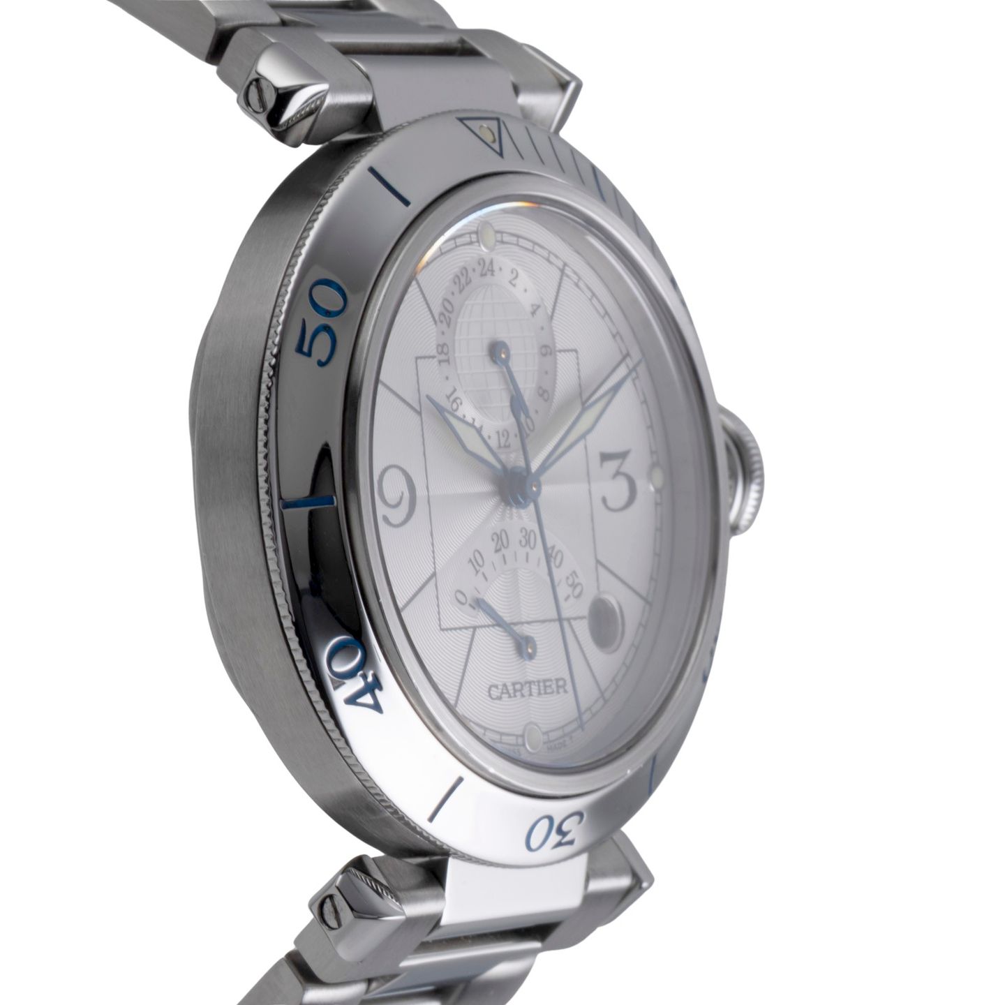 Cartier Pasha W31037H3 (2005) - Silver dial 38 mm Steel case (7/8)