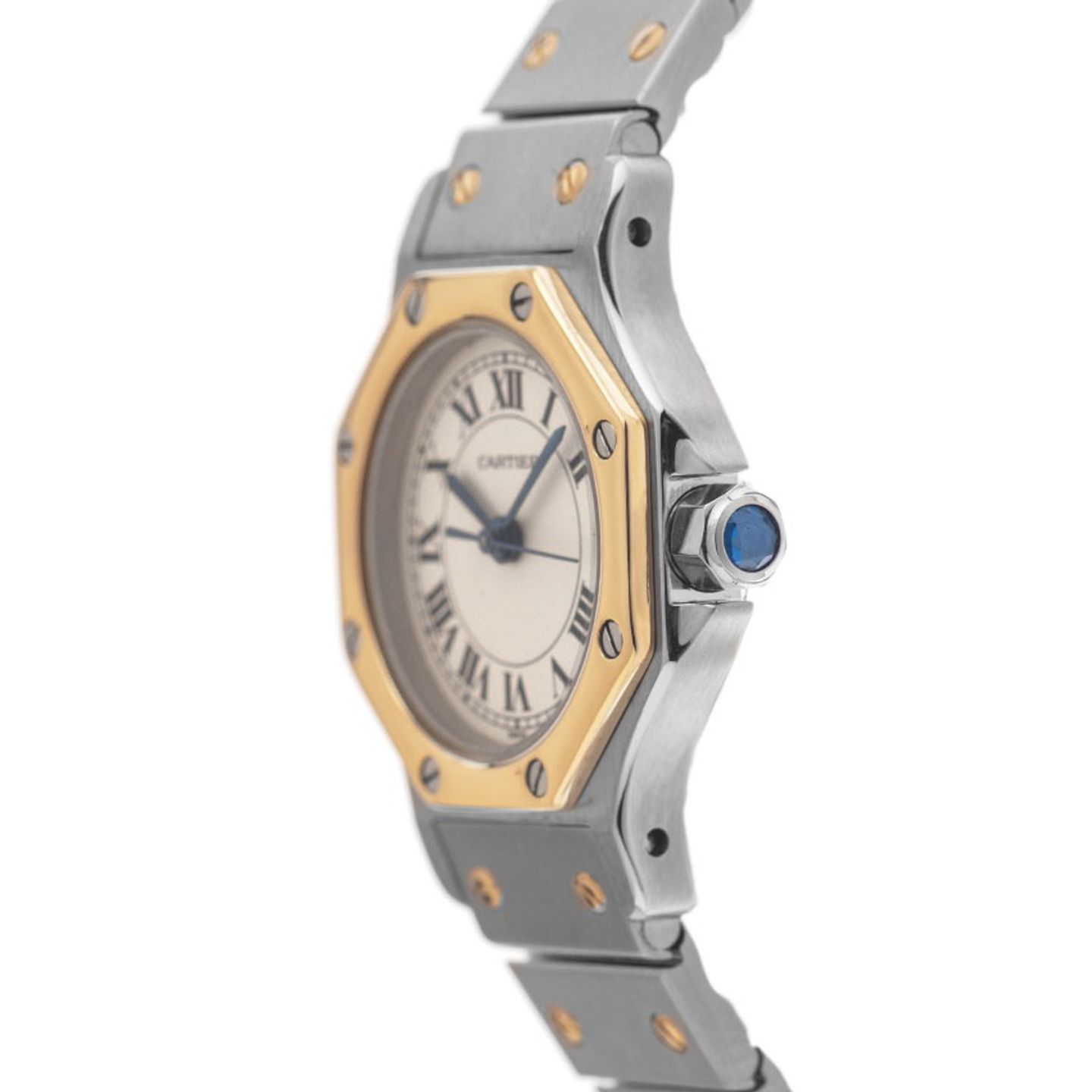 Cartier Santos 187903 (1993) - Beige dial 25 mm Gold/Steel case (4/8)