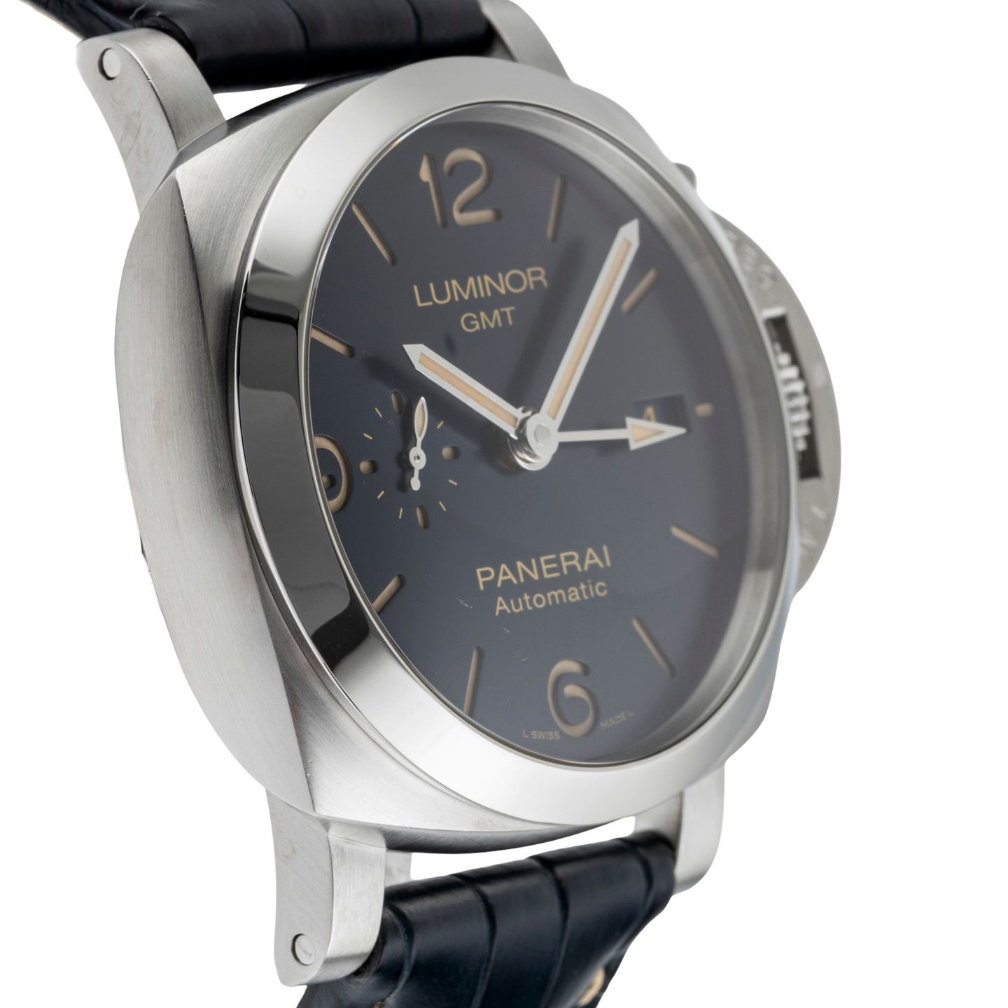 Panerai Luminor 1950 3 Days GMT Automatic PAM01033 (Unknown (random serial)) - Blue dial 44 mm Steel case (7/8)