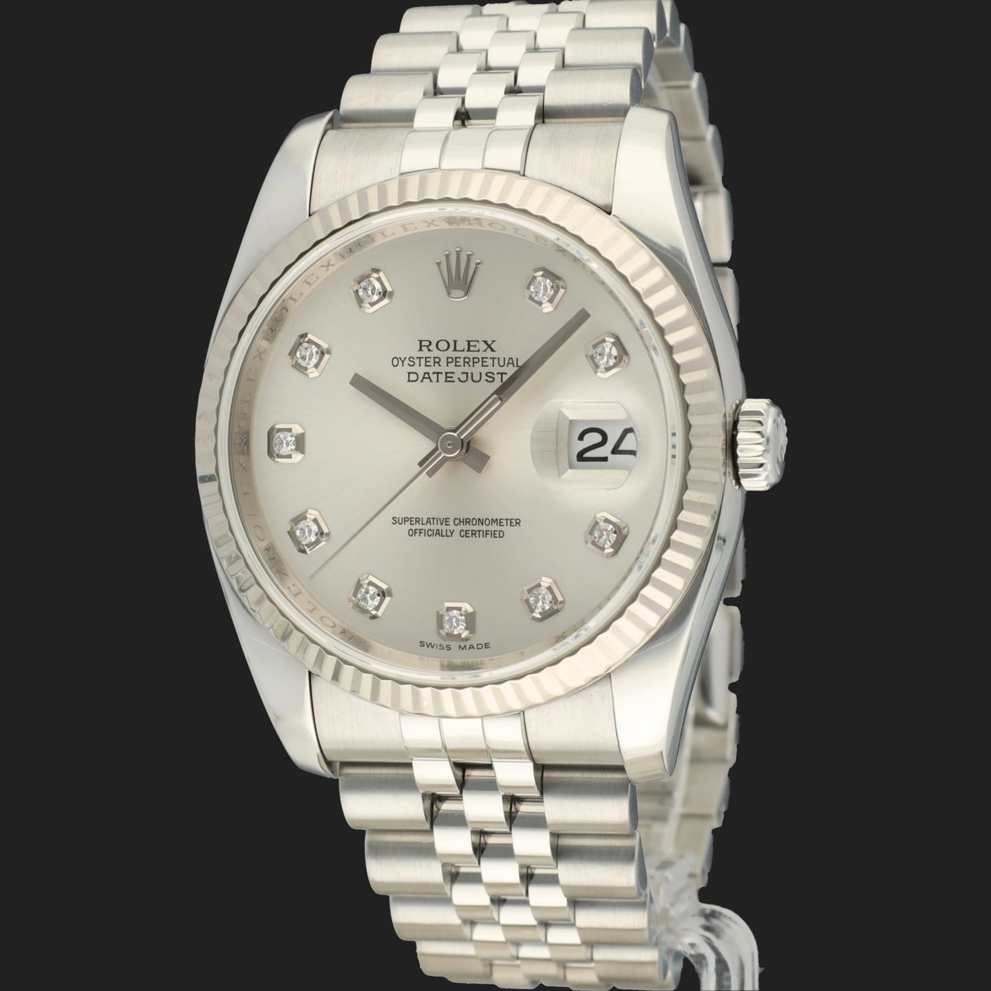 Rolex Datejust 36 116234 (2012) - Zilver wijzerplaat 36mm Staal (1/8)