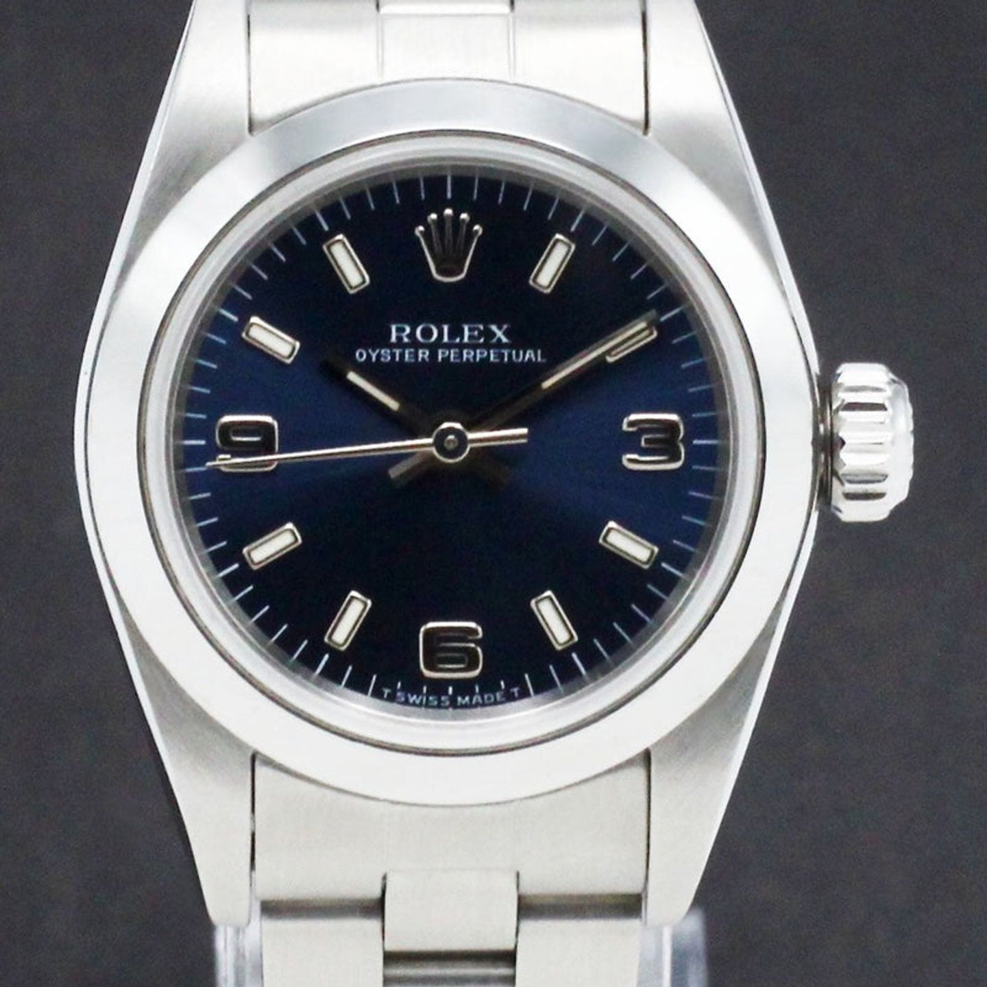 Rolex Oyster Perpetual 67180 (1998) - Blauw wijzerplaat 26mm Staal (1/7)