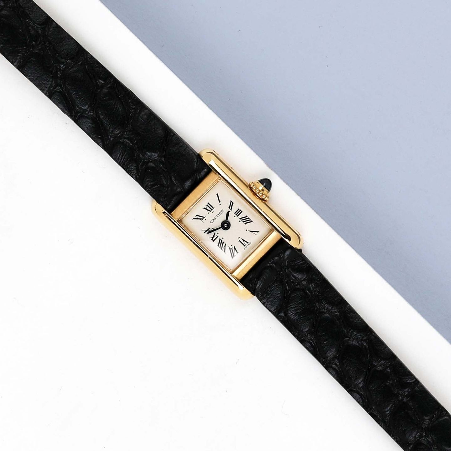 Cartier Tank 828001 (2003) - Wit wijzerplaat 16mm Geelgoud (1/8)