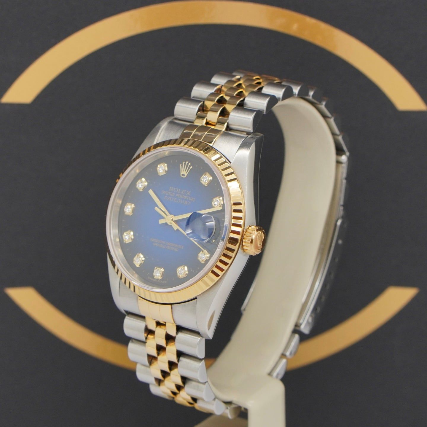 Rolex Datejust 36 16233 (1997) - Blue dial 36 mm Gold/Steel case (3/7)