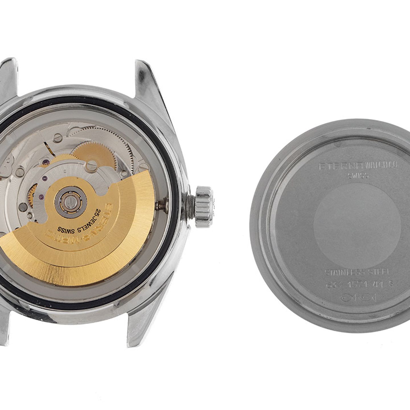 Eterna Kontiki 1571-41 (1998) - Wit wijzerplaat 36mm Staal (7/8)