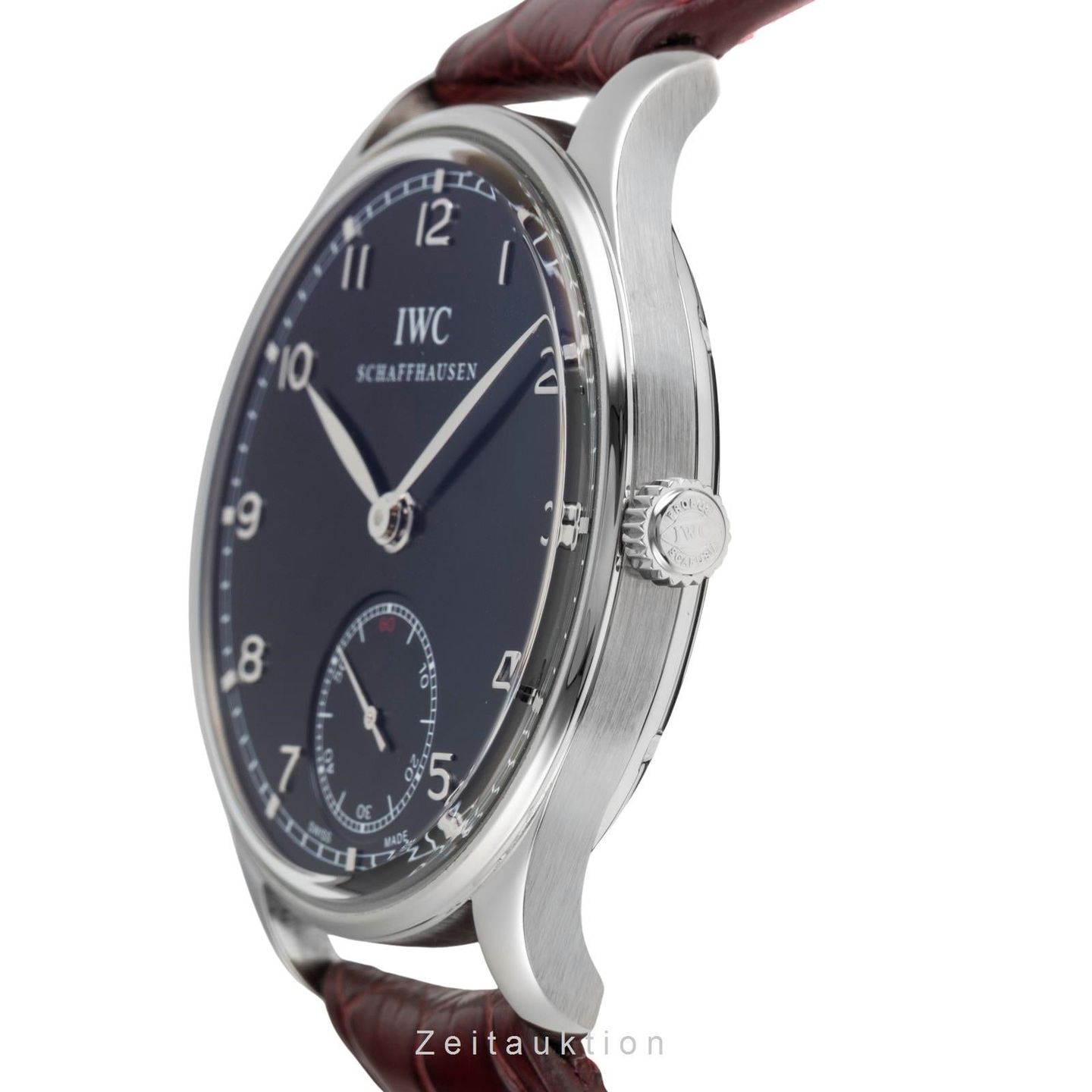IWC Portuguese Hand-Wound IW545407 (2012) - Black dial 44 mm Steel case (5/8)