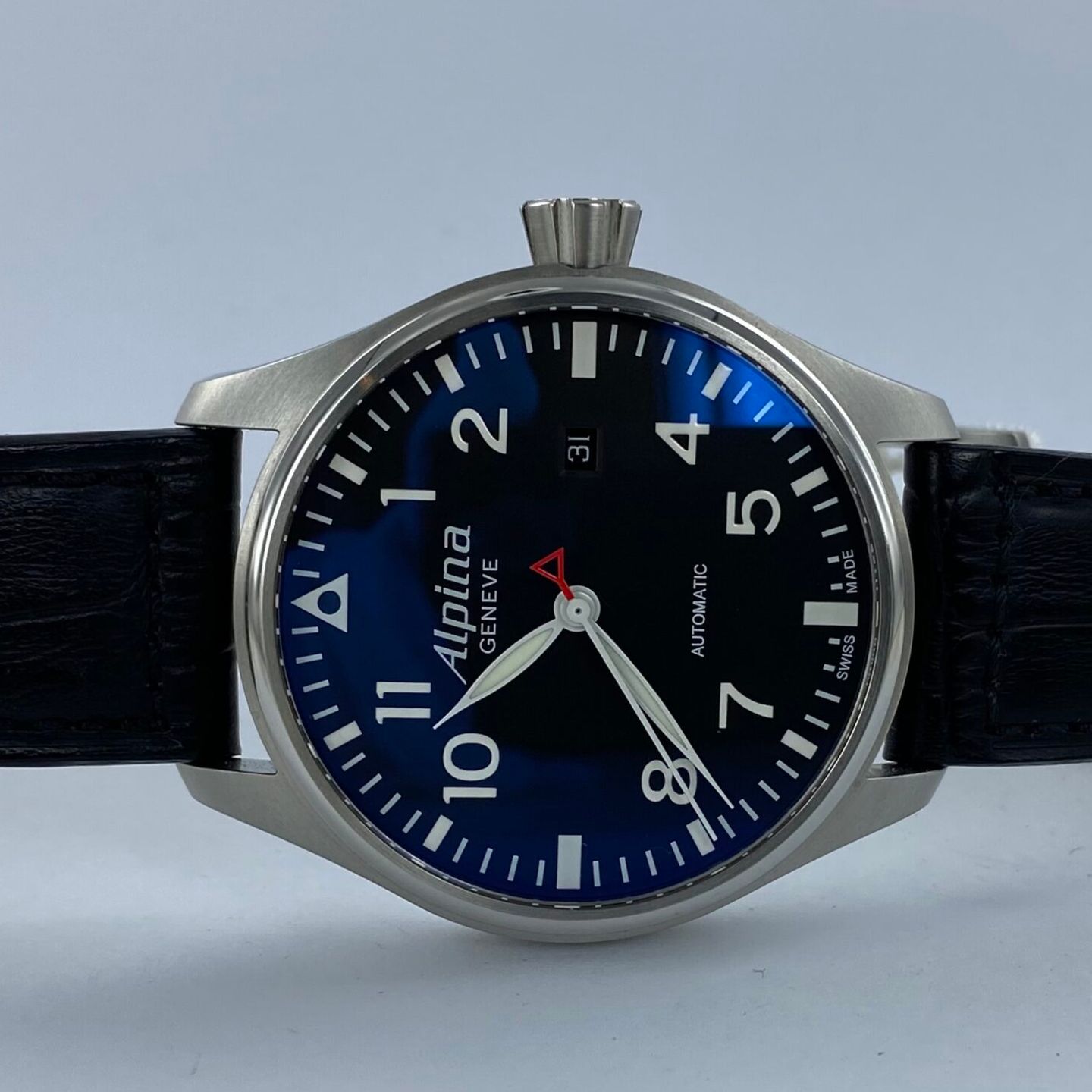 Alpina Startimer - (Unknown (random serial)) - Black dial 44 mm Steel case (1/8)