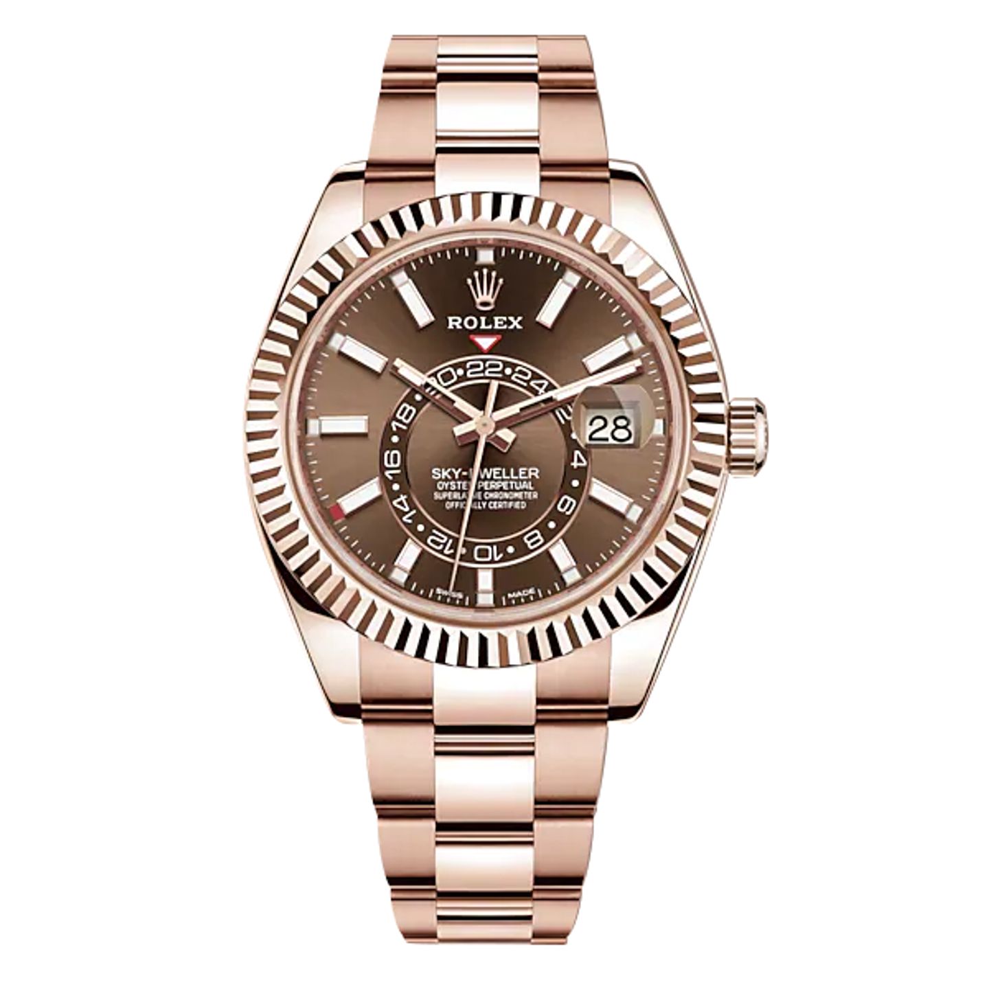 Rolex Sky-Dweller 326935 (2023) - Bruin wijzerplaat 42mm Roségoud (1/8)