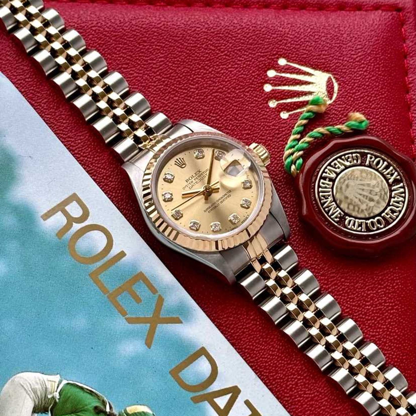 Rolex Lady-Datejust 69173G (1996) - Gold dial 26 mm Gold/Steel case (5/8)
