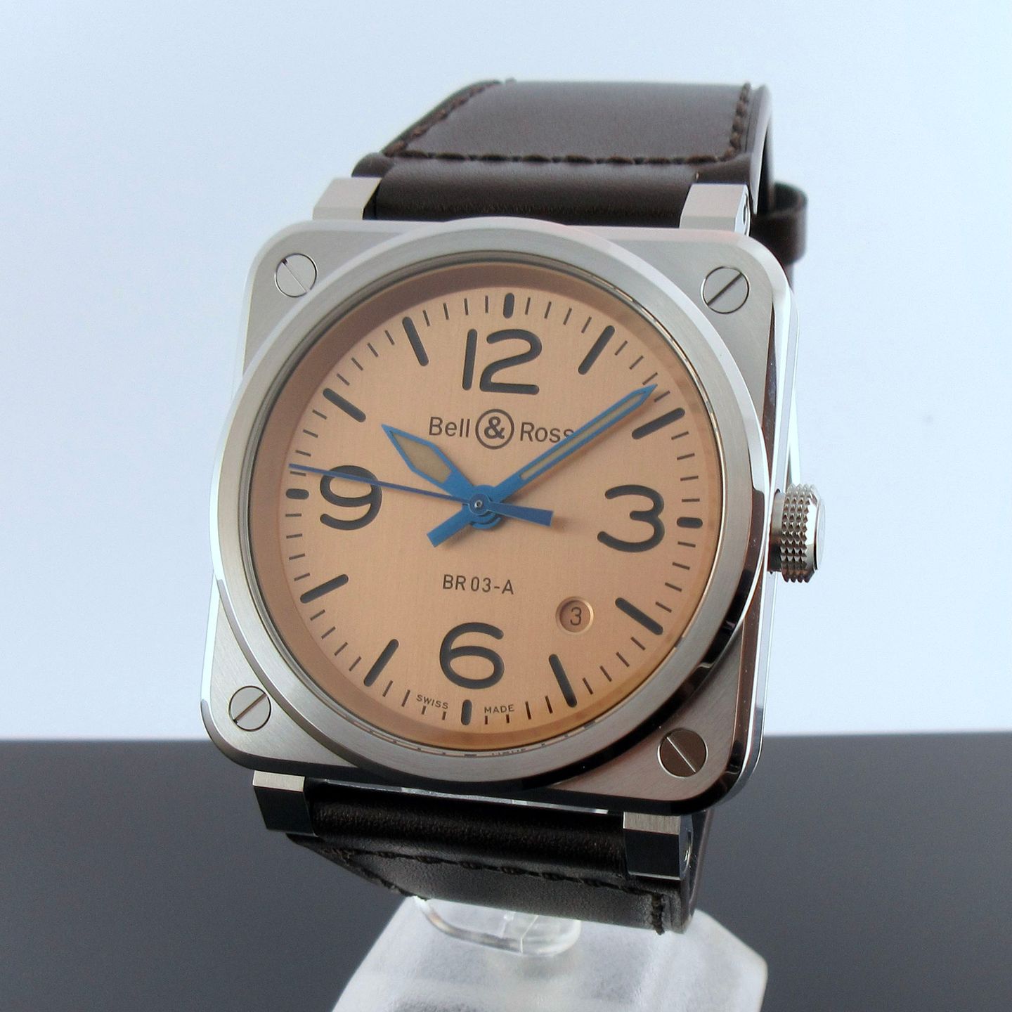 Bell & Ross BR 03 BR03A-GB-ST/SCA (2024) - Roze wijzerplaat 42mm Staal (1/8)