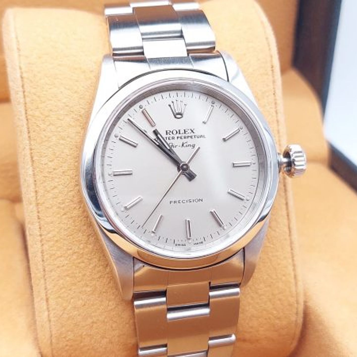 Rolex Air-King 14000 (1999) - Zilver wijzerplaat 34mm Staal (3/9)