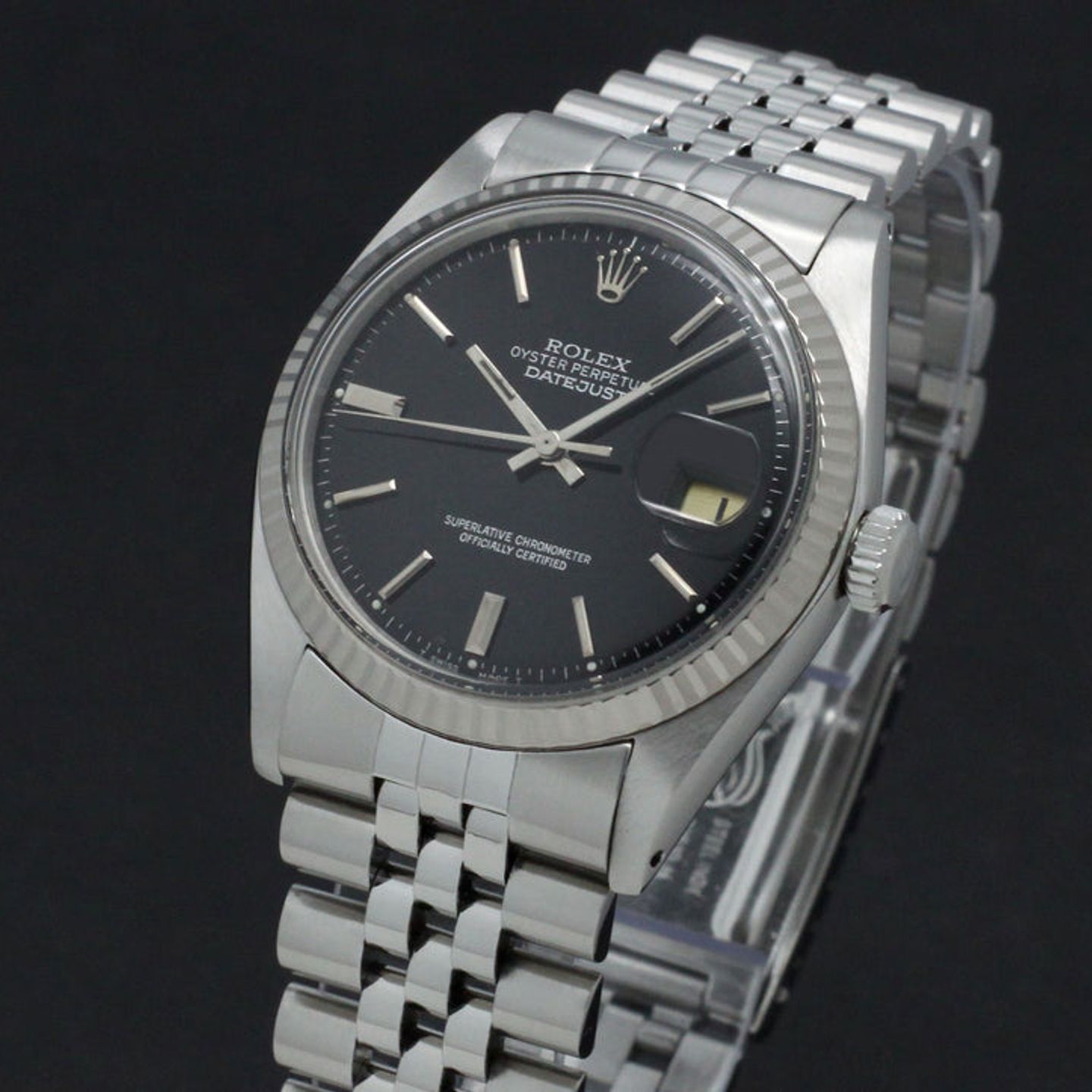 Rolex Datejust 1601 (1975) - Zwart wijzerplaat 36mm Staal (7/7)