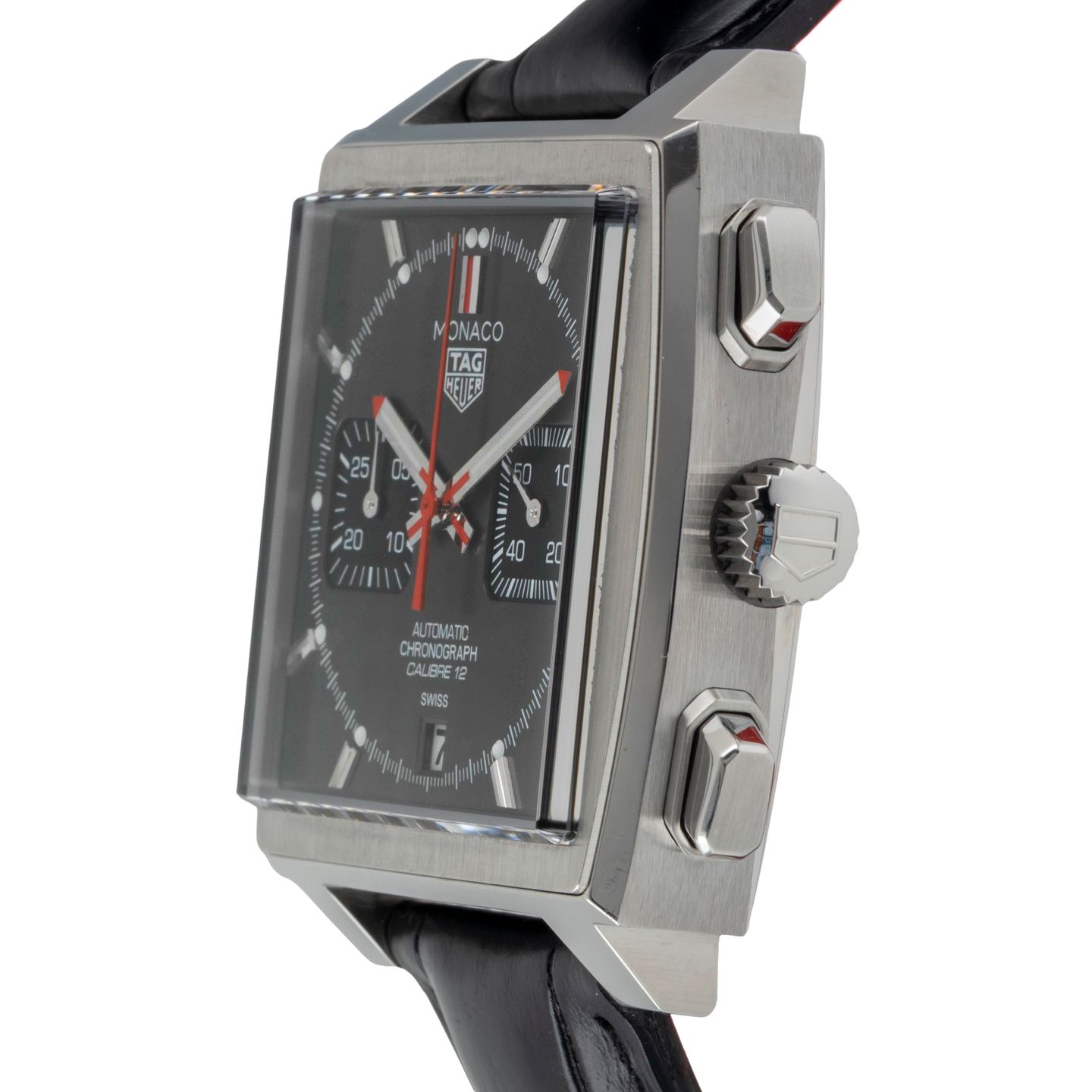 TAG Heuer Monaco Calibre 12 CAW211J.FC6476 (Unknown (random serial)) - Black dial 39 mm Steel case (6/8)