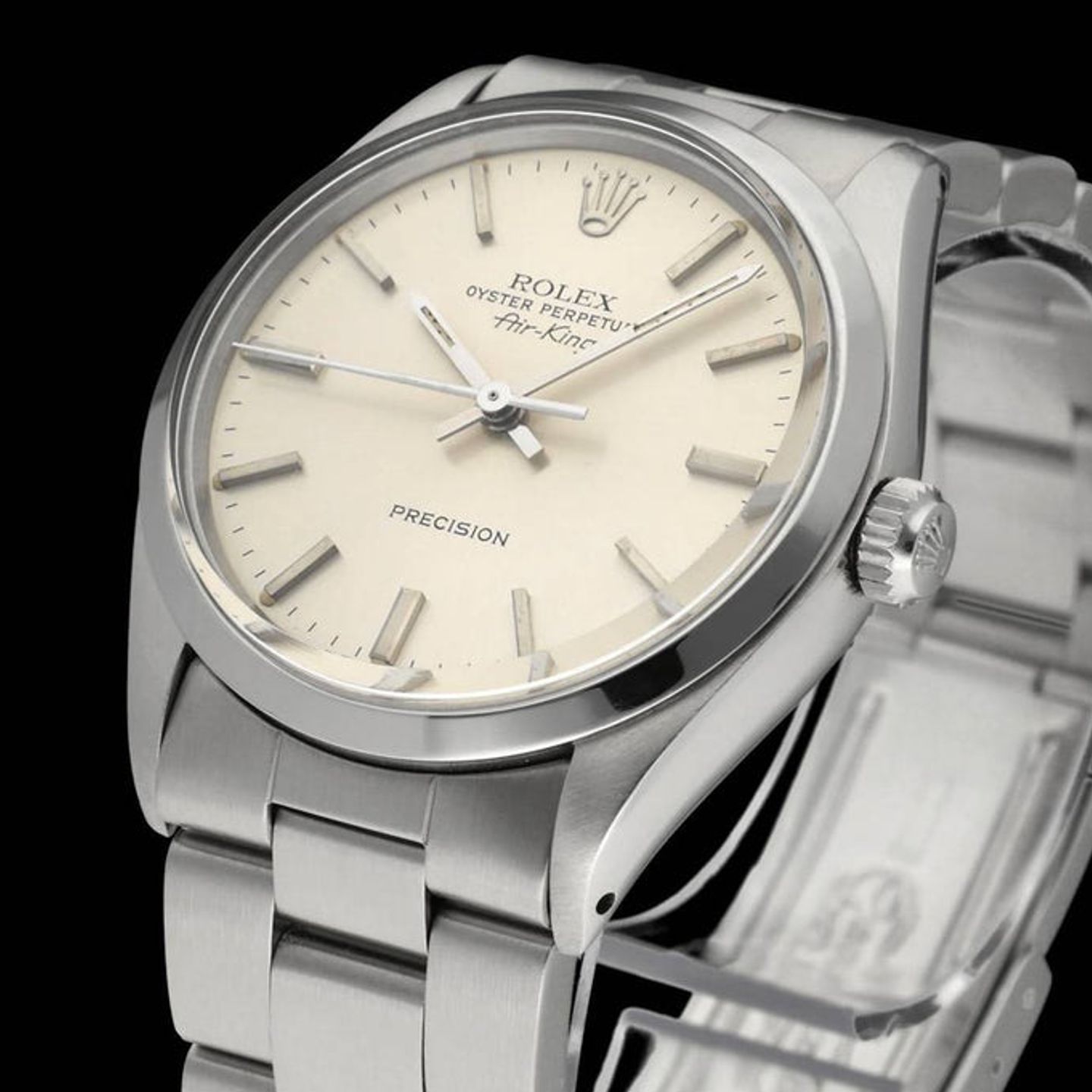 Rolex Air-King 5500 (1981) - Silver dial 34 mm Steel case (6/7)