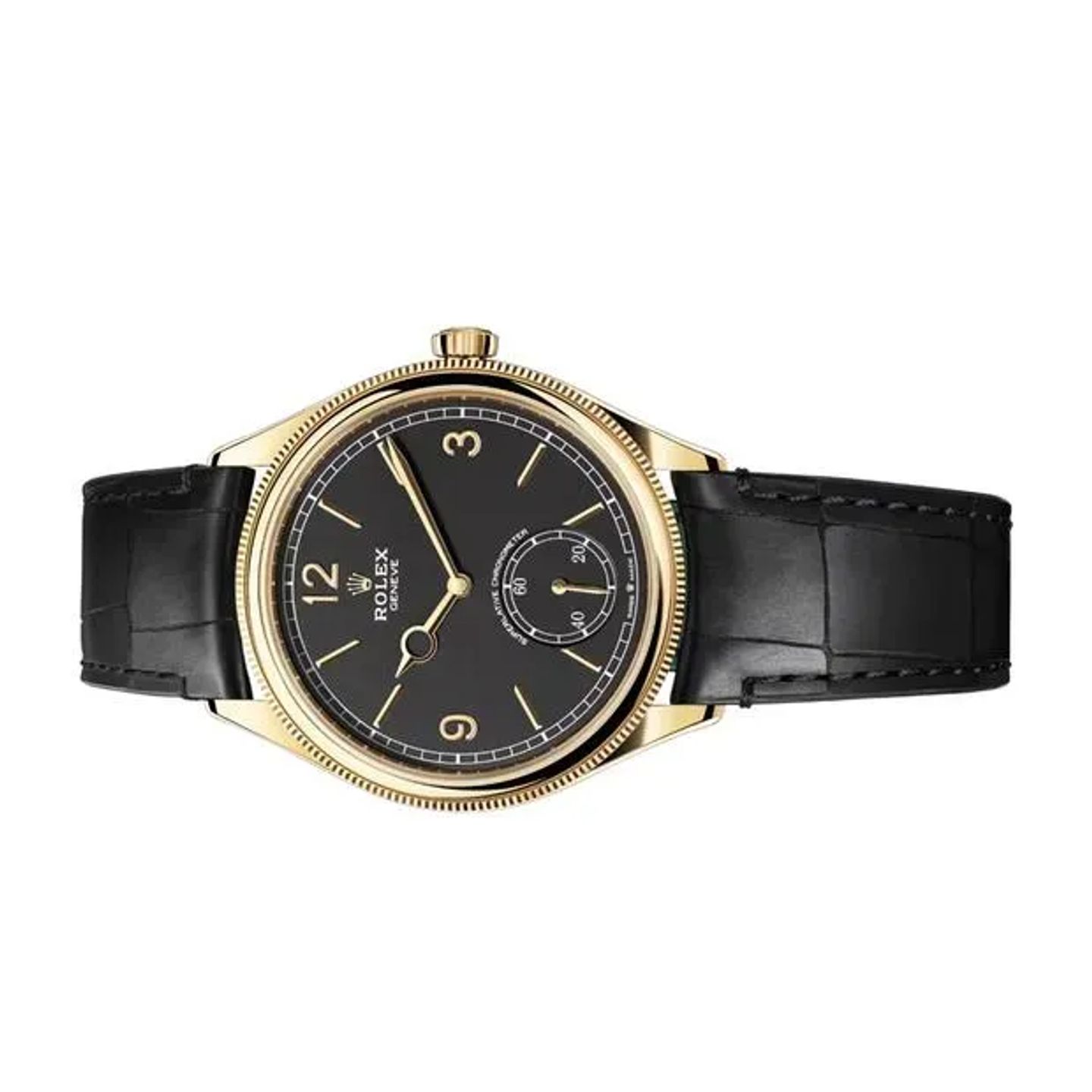 Rolex Perpetual 1908 52508 (2024) - Black dial 39 mm Yellow Gold case (2/6)
