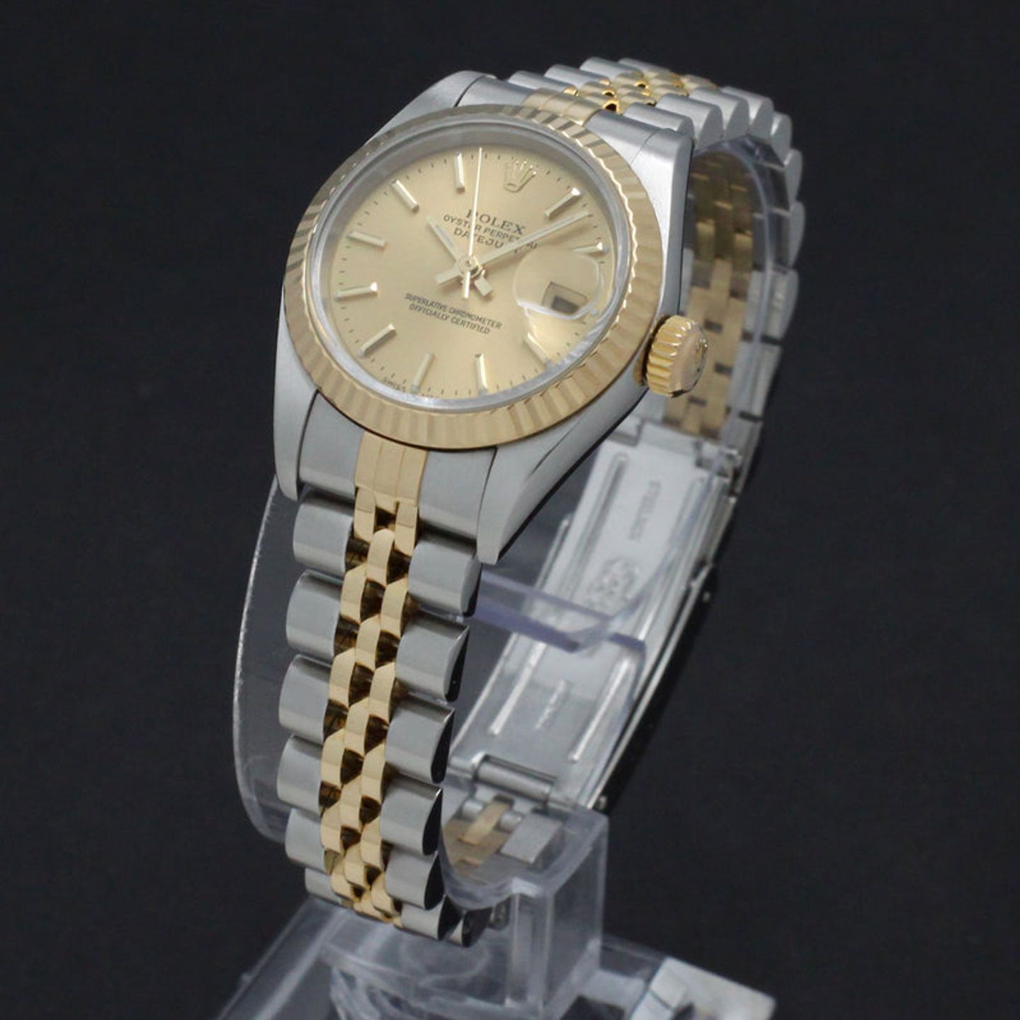 Rolex Lady-Datejust 79173 (2003) - Gold dial 26 mm Gold/Steel case (5/7)