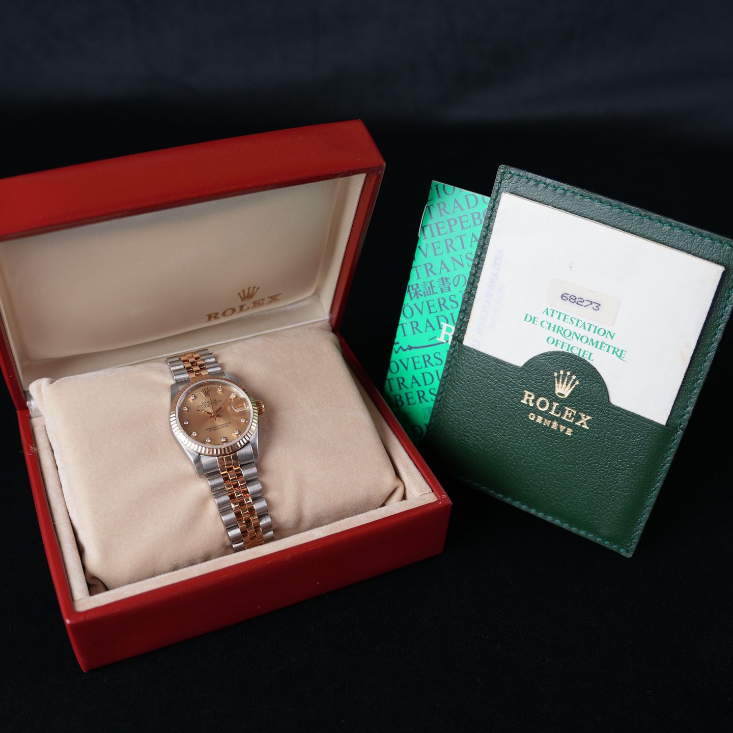 Rolex Datejust 31 68273 (1987) - Champagne dial 31 mm Gold/Steel case (8/8)