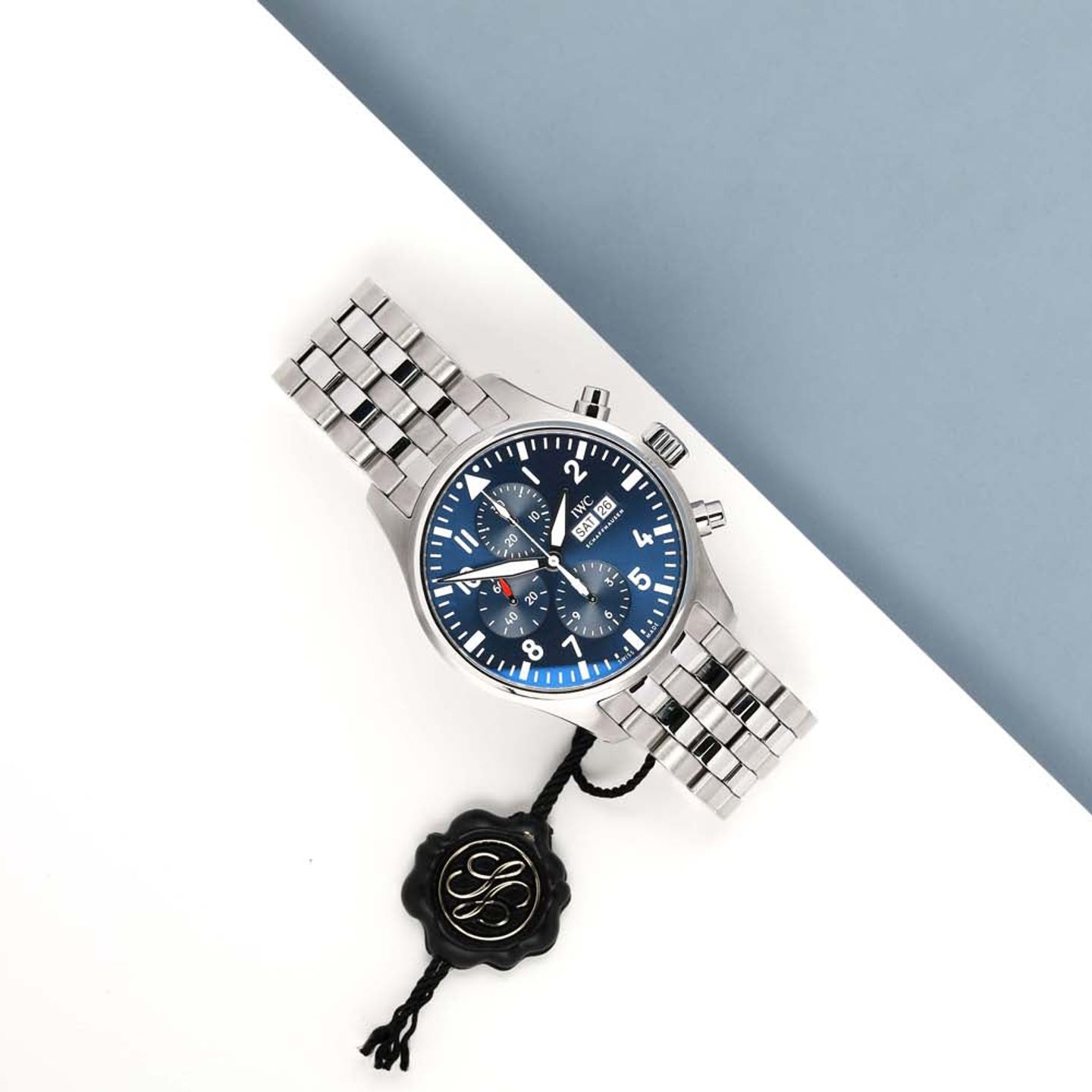 IWC Pilot Chronograph IW377717 (2017) - Blue dial 43 mm Steel case (2/7)