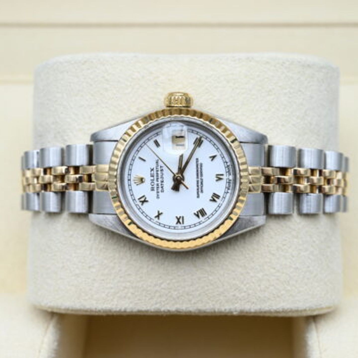 Rolex Lady-Datejust 69173 (1986) - White dial 26 mm Gold/Steel case (10/12)