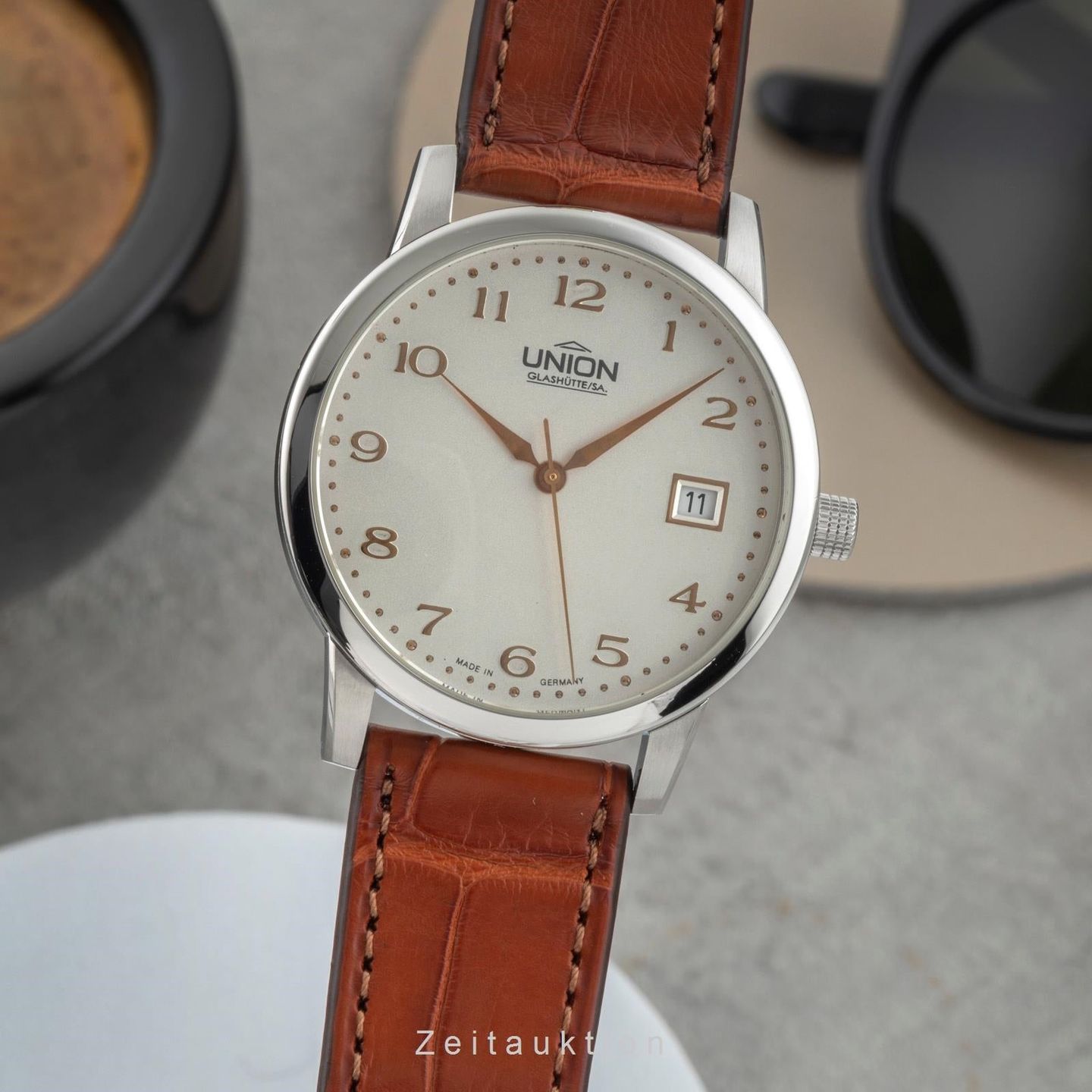 Union Glashütte Unknown 26-32-09-05-10 (2005) - Zwart wijzerplaat 40mm Staal (1/8)