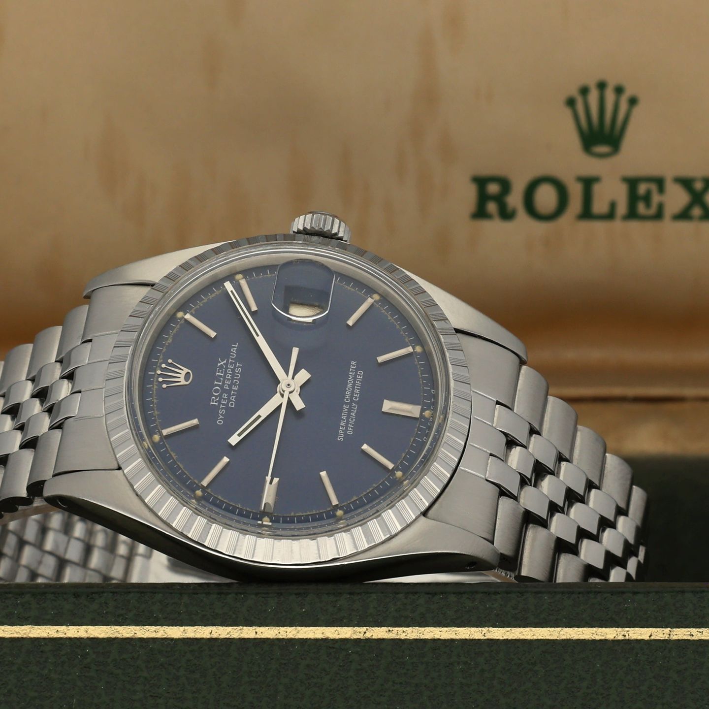 Rolex Datejust 1603 (1973) - Blauw wijzerplaat 36mm Staal (3/8)