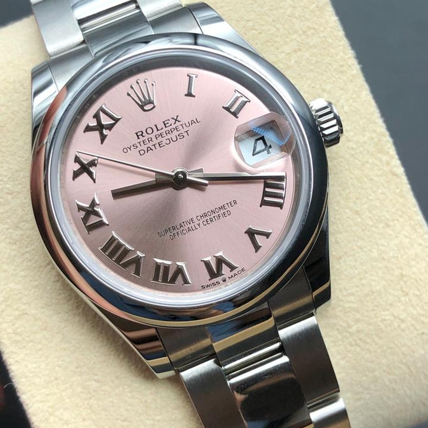 Rolex Datejust 278240 (2026) - Pink dial 37 mm Steel case (10/10)