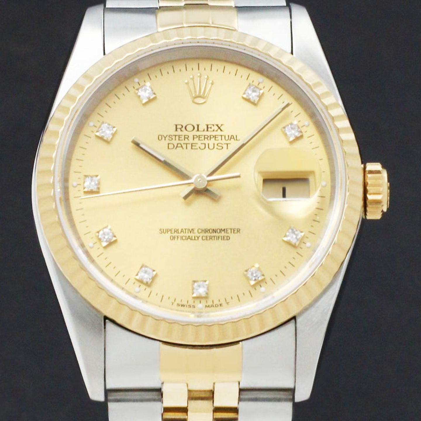 Rolex Datejust 36 16233 (1994) - Gold dial 36 mm Gold/Steel case (1/7)