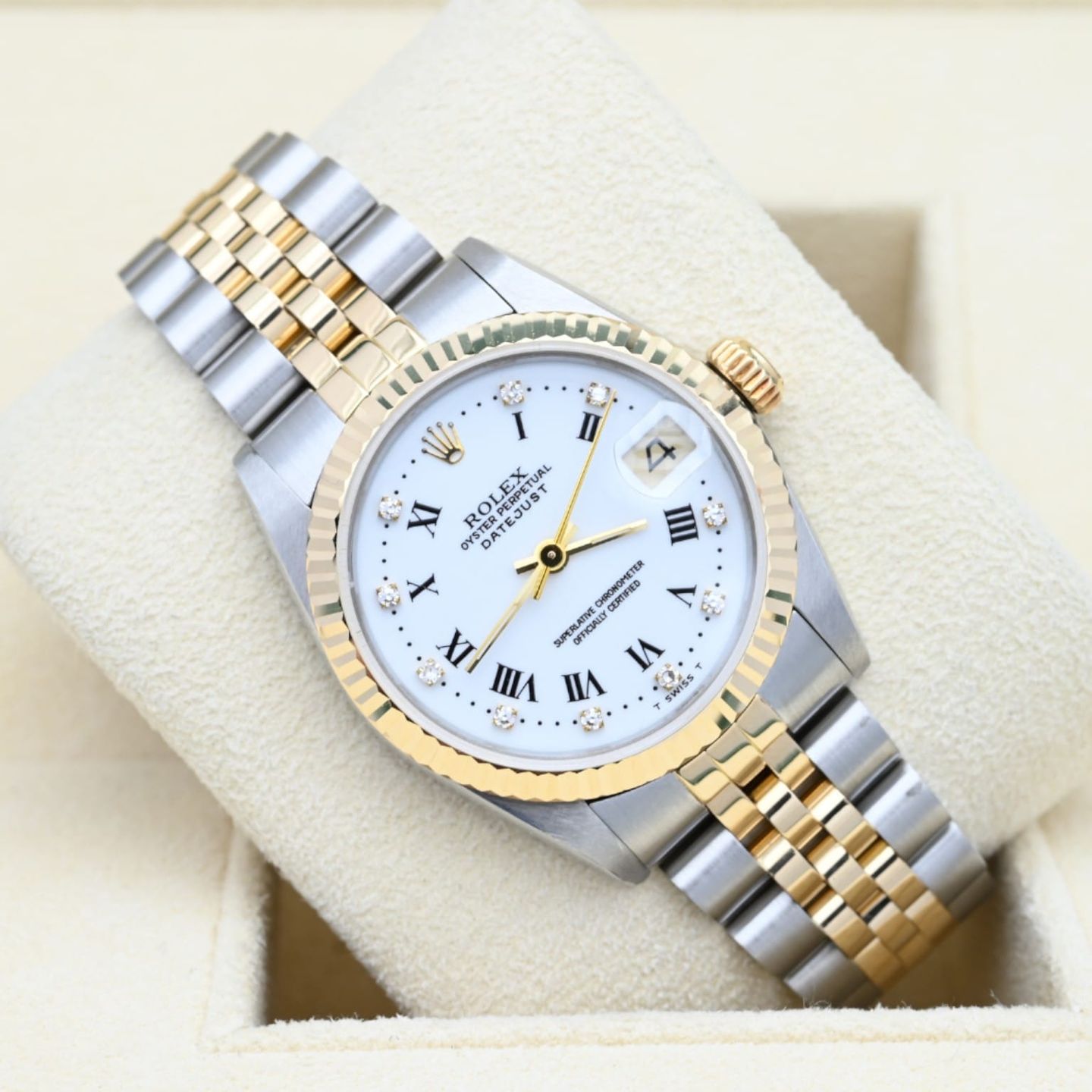 Rolex Datejust 31 68273 (1989) - Wit wijzerplaat 31mm Goud/Staal (1/7)