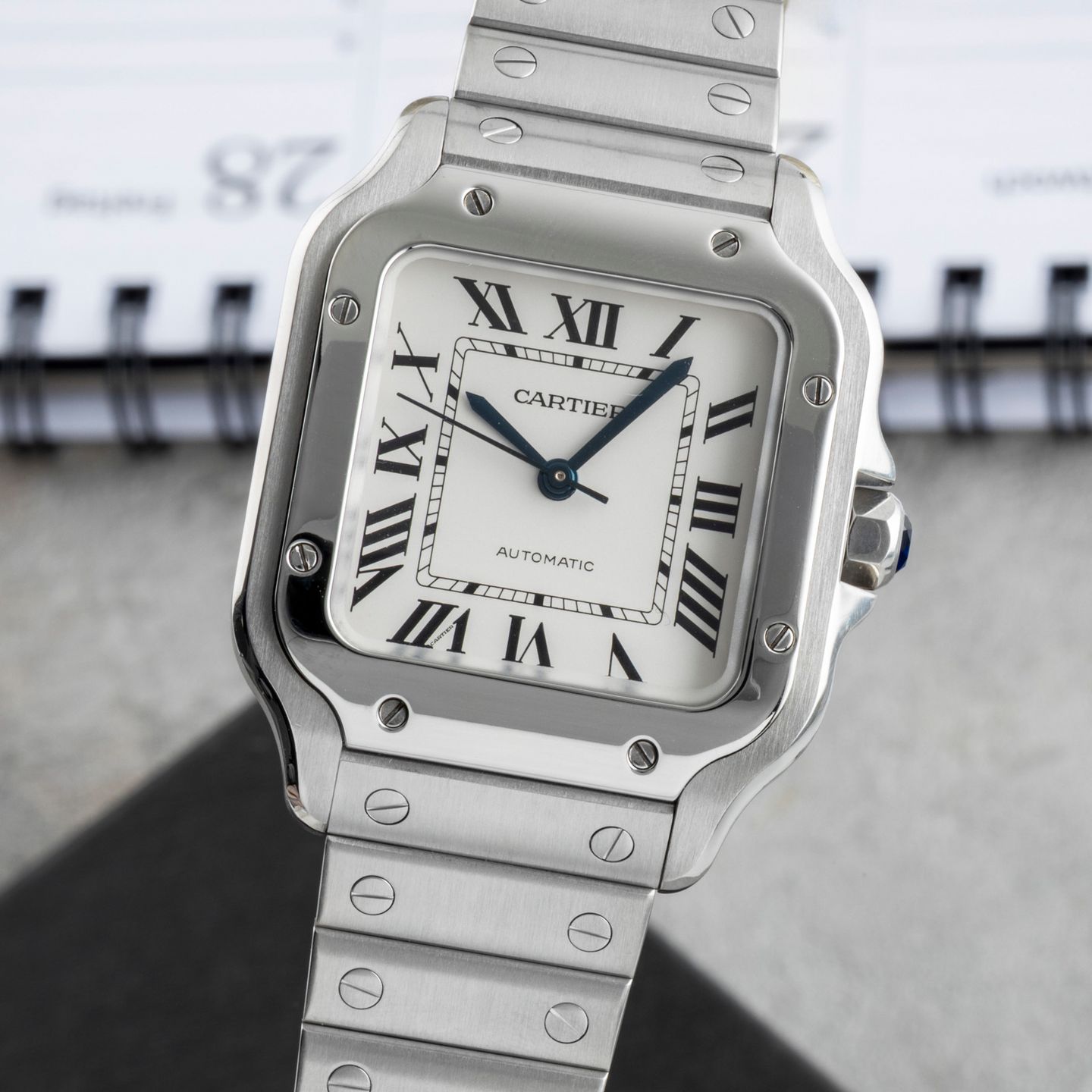 Cartier Santos WSSA0010 (Onbekend (willekeurig serienummer)) - Zilver wijzerplaat 35mm Staal (3/8)