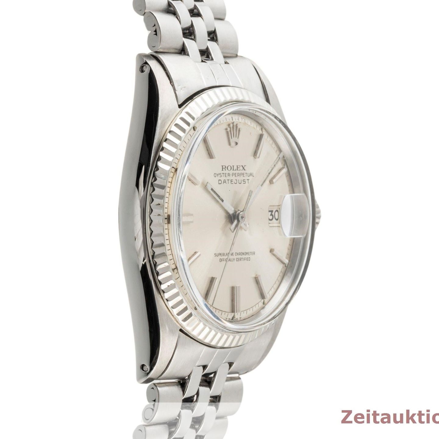 Rolex Datejust 1601 (1971) - Silver dial 36 mm White Gold case (8/8)