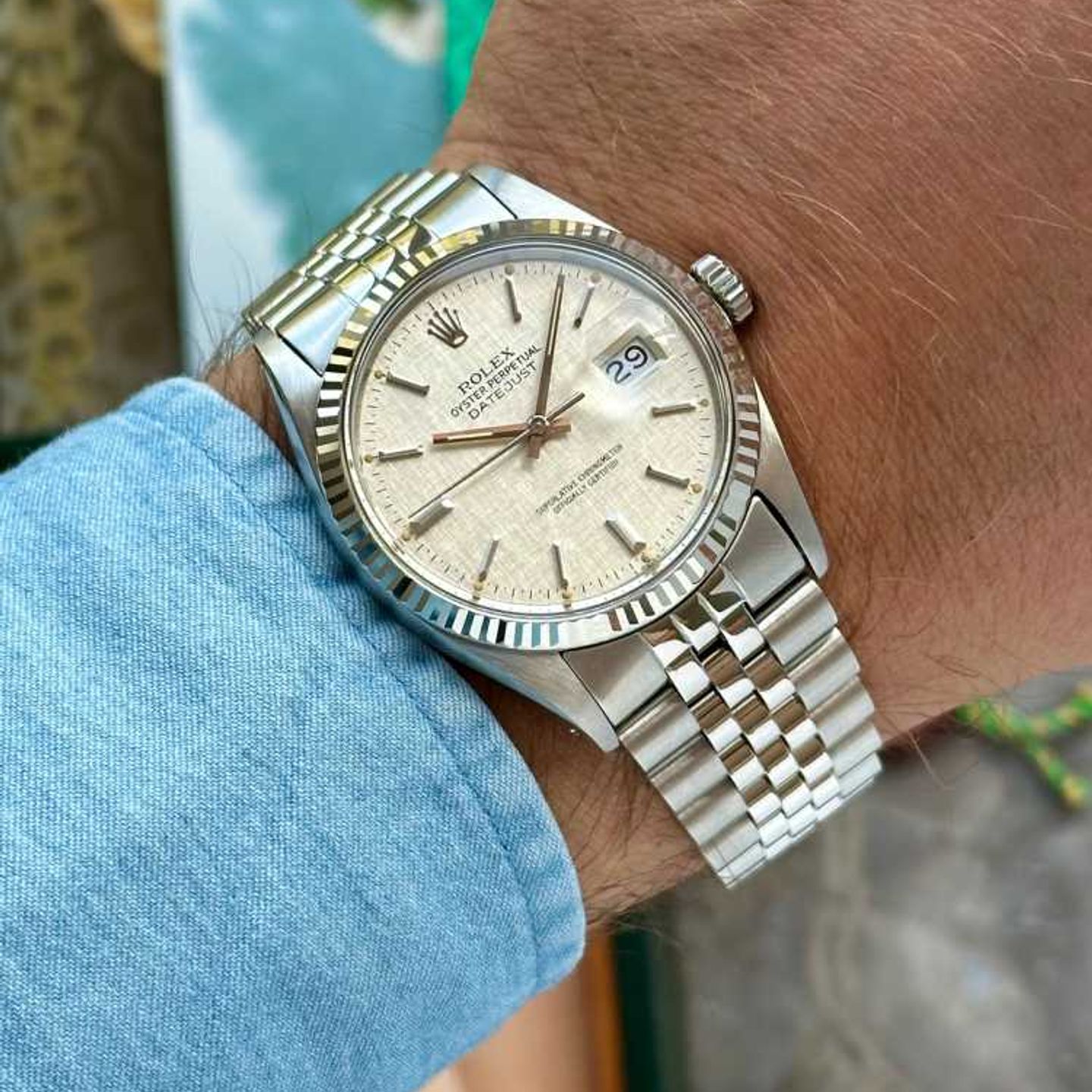 Rolex Datejust 36 16014 (1979) - Zilver wijzerplaat 36mm Staal (3/8)