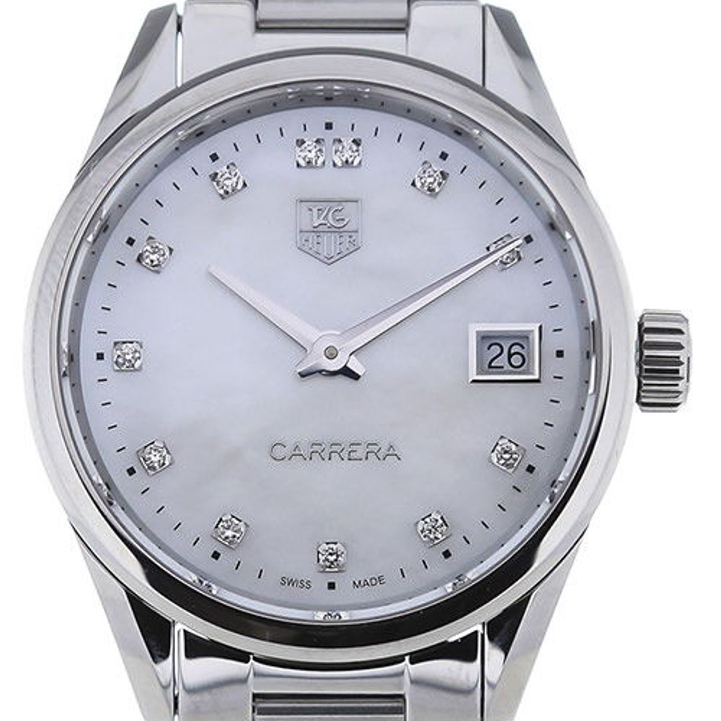 TAG Heuer Carrera Lady WAR1314.BA0778 (2023) - Wit wijzerplaat 32mm Staal (1/4)