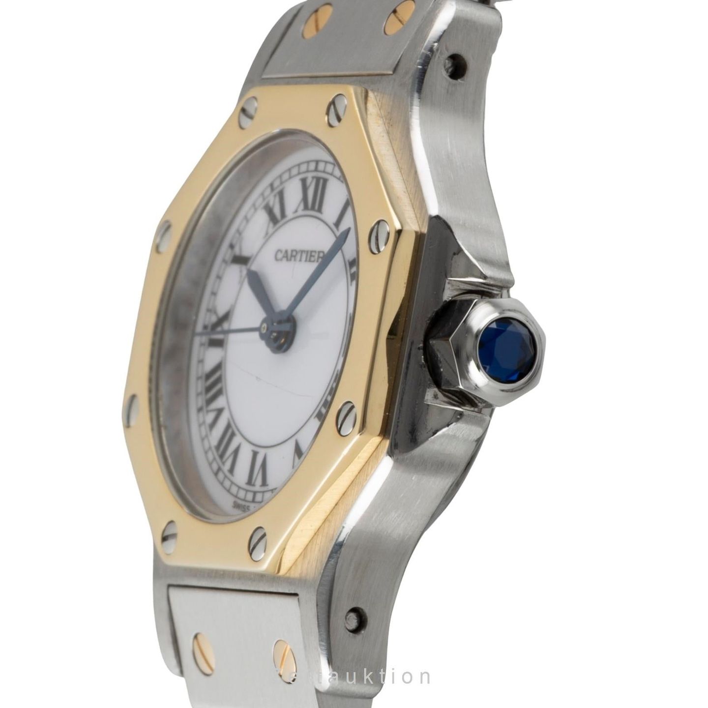 Cartier Santos 0907 (1990) - White dial 25 mm Gold/Steel case (5/8)