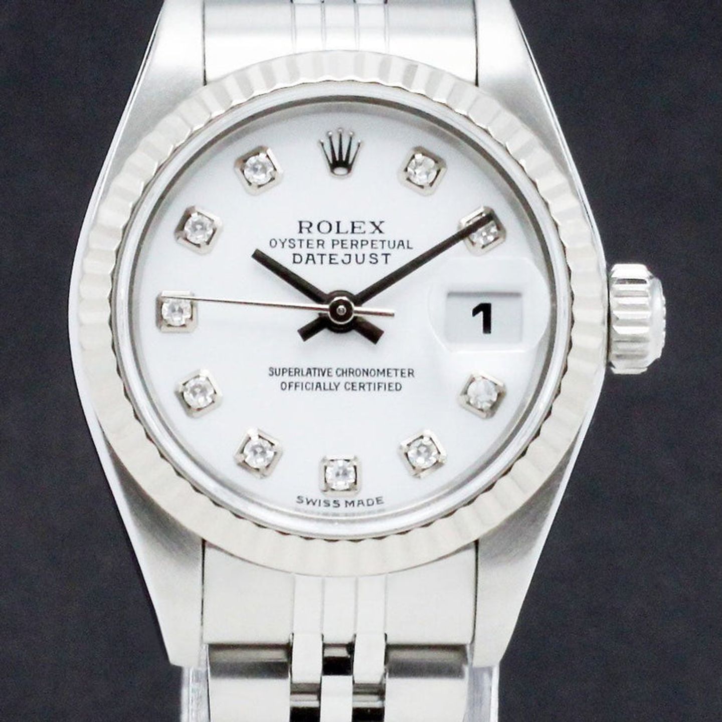 Rolex Lady-Datejust 79174 (2002) - Wit wijzerplaat 26mm Staal (1/7)